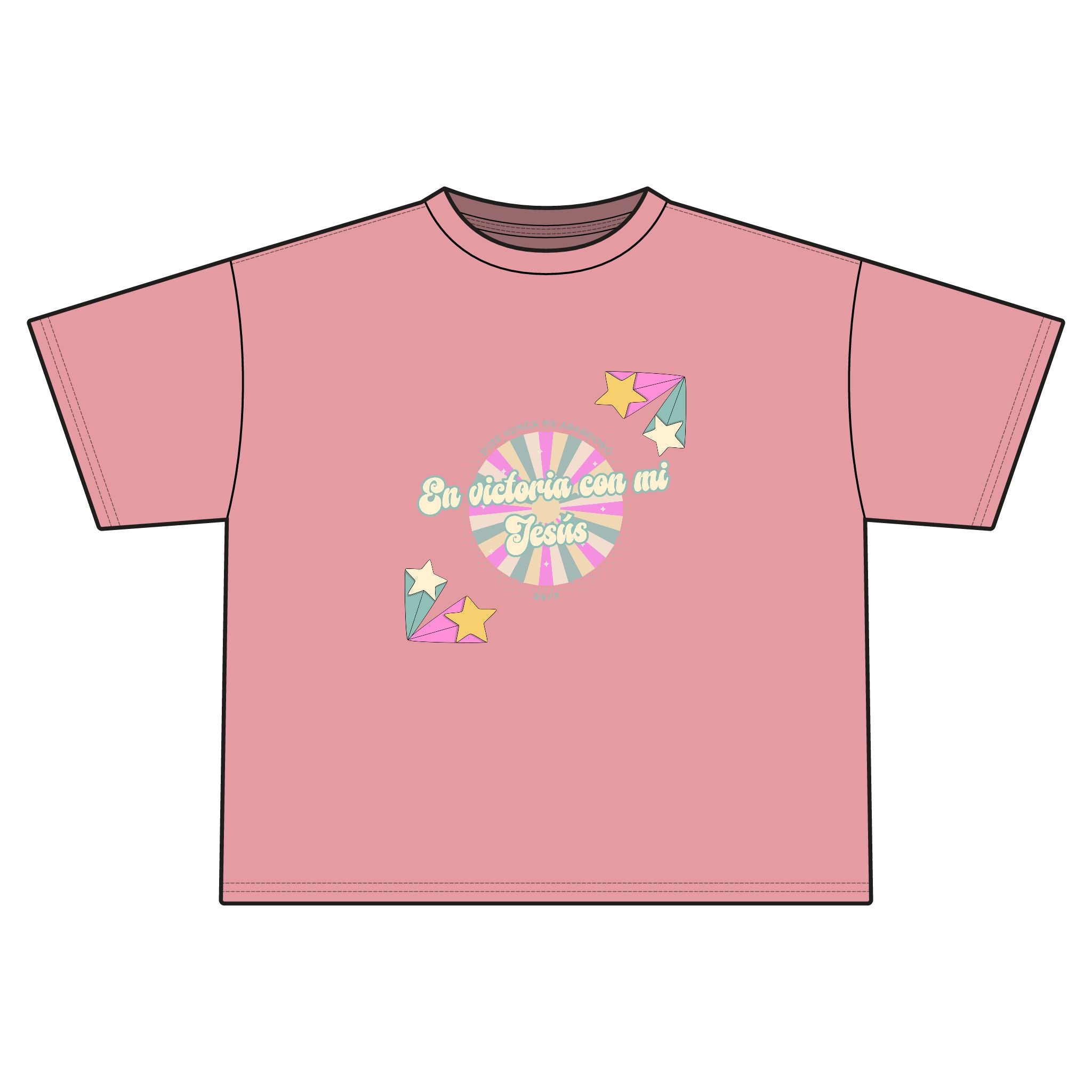 'En victoria con mi Jesús' Camisa de Mujeres- Jersey Boxy Tee