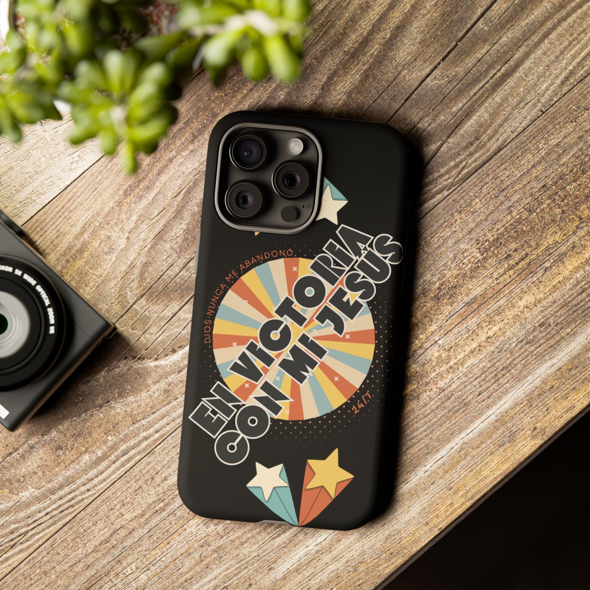 'En Victoria Con Jesús' Retro Protección de telefono
