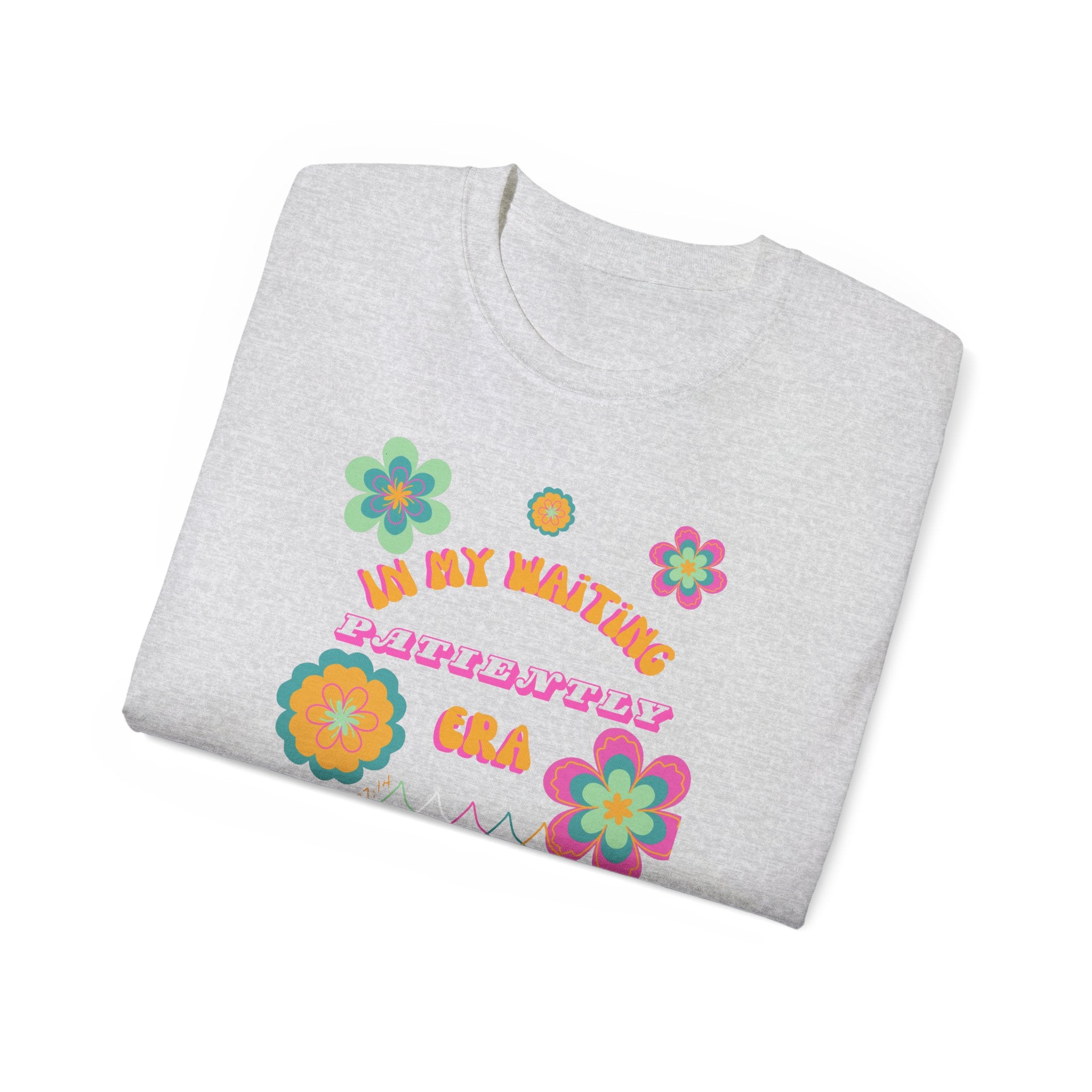Retro Floral "In My Waiting Patiently Era" Ladies' V-Neck T-Shirt