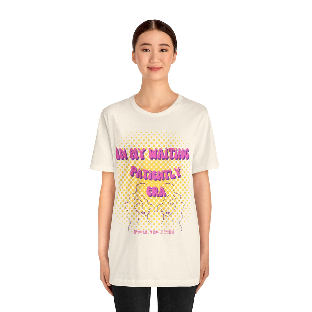 Women's 'In my Waiting Patiently Era' Tee - Yellow Graphic Jersey Short Sleeve