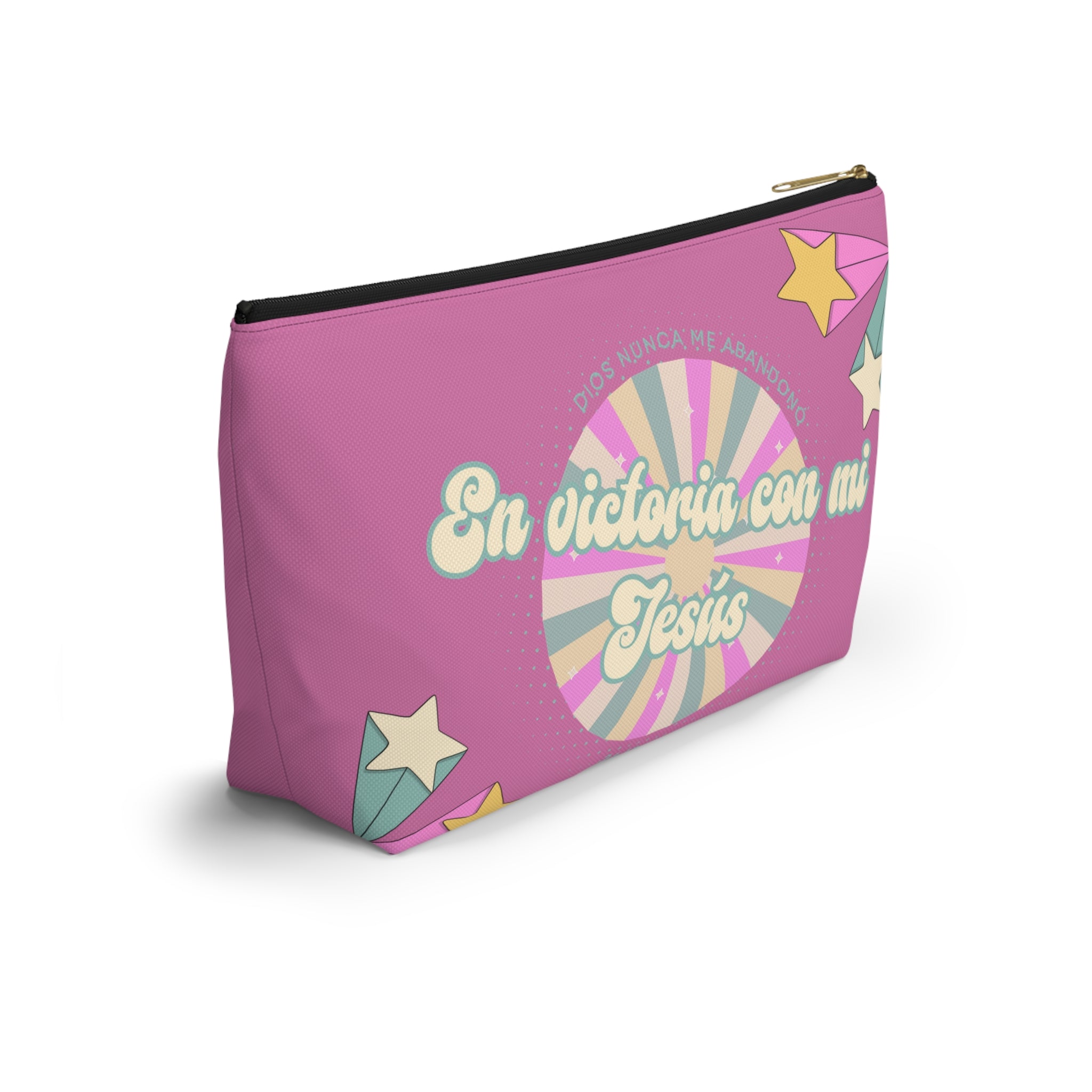 En victoria con mi Jesús Accessory Pouch — Pink Faith Bag