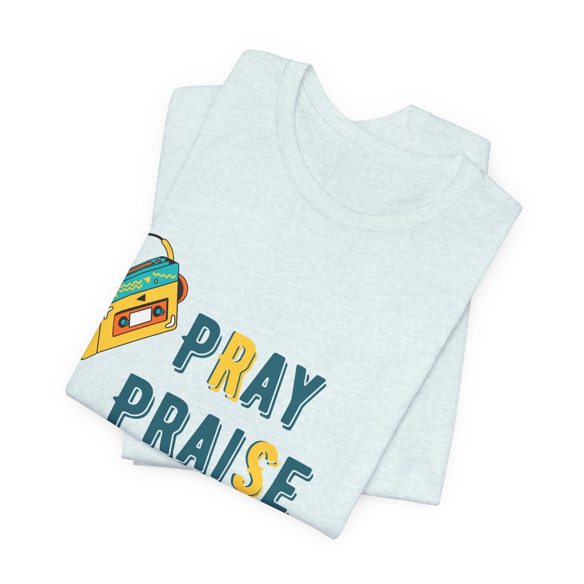 Men's Pray Praise Repeat T-Shirt — Vintage Boombox Christian Tee