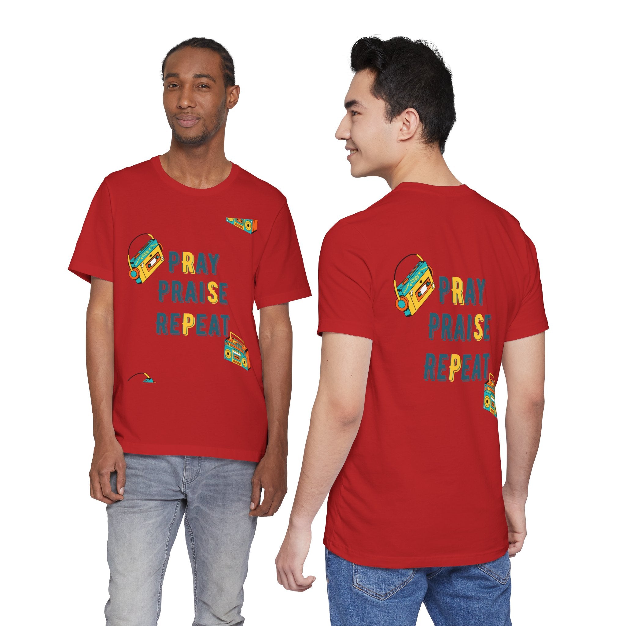 Pray Praise Repeat T-Shirt — Vintage Boombox Christian Tee