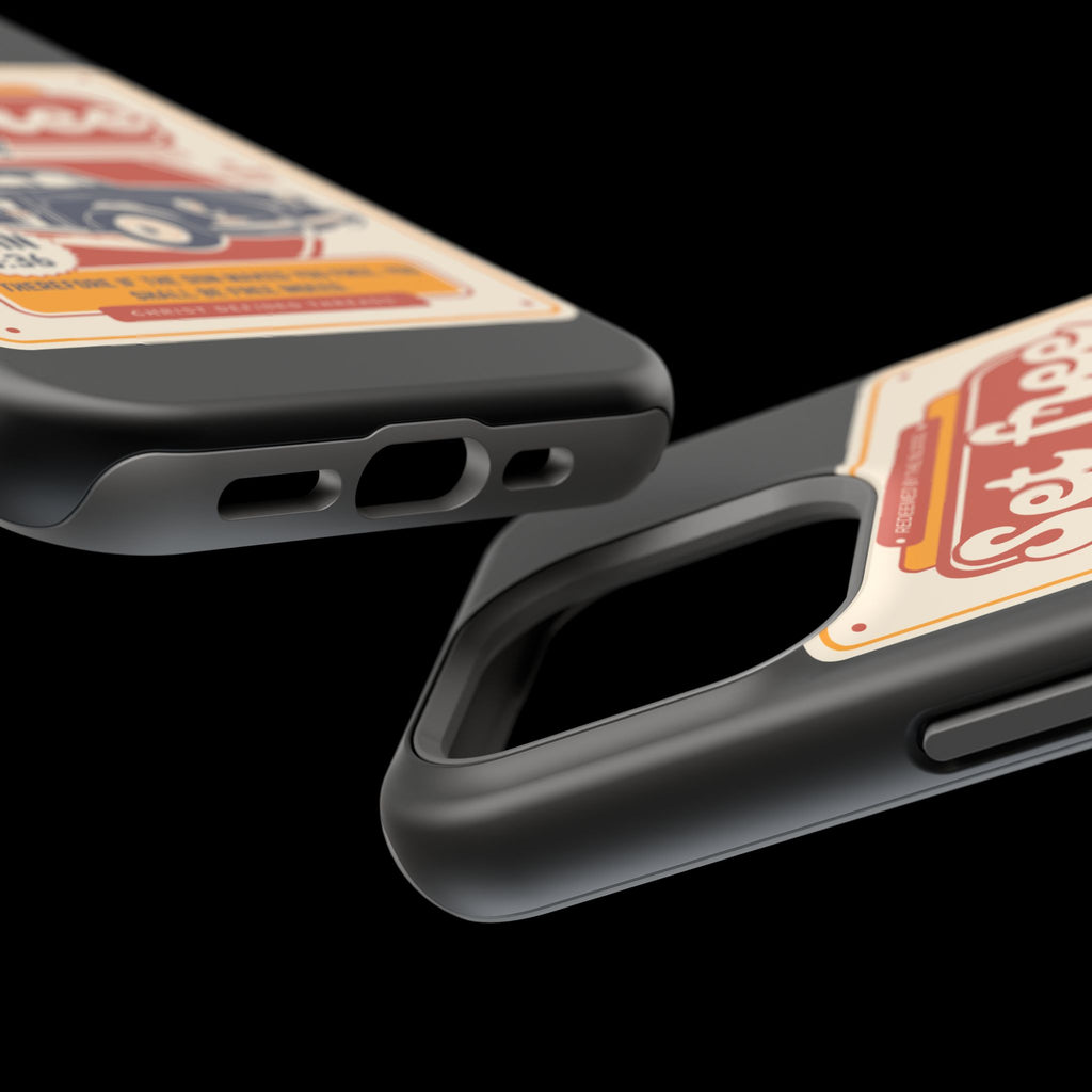 Men's 'Set free indeed' Vintage Graphic Phone Case — Magnetic Impact-Resistant