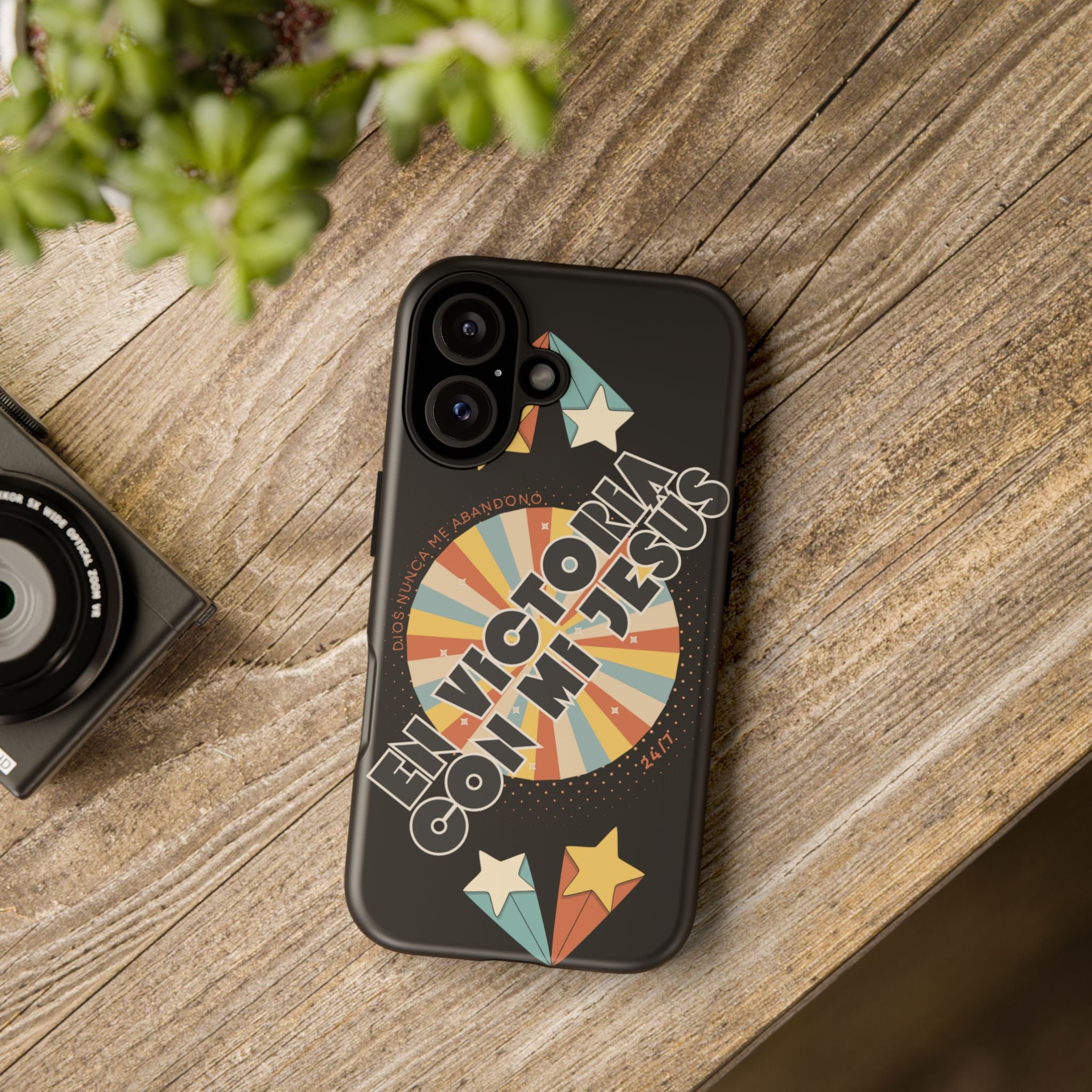 'En Victoria Con Jesús' Retro Protección de telefono