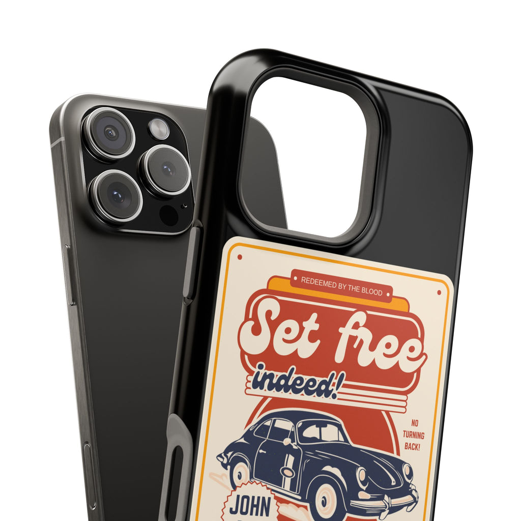 Men's 'Set free indeed' Vintage Graphic Phone Case — Magnetic Impact-Resistant