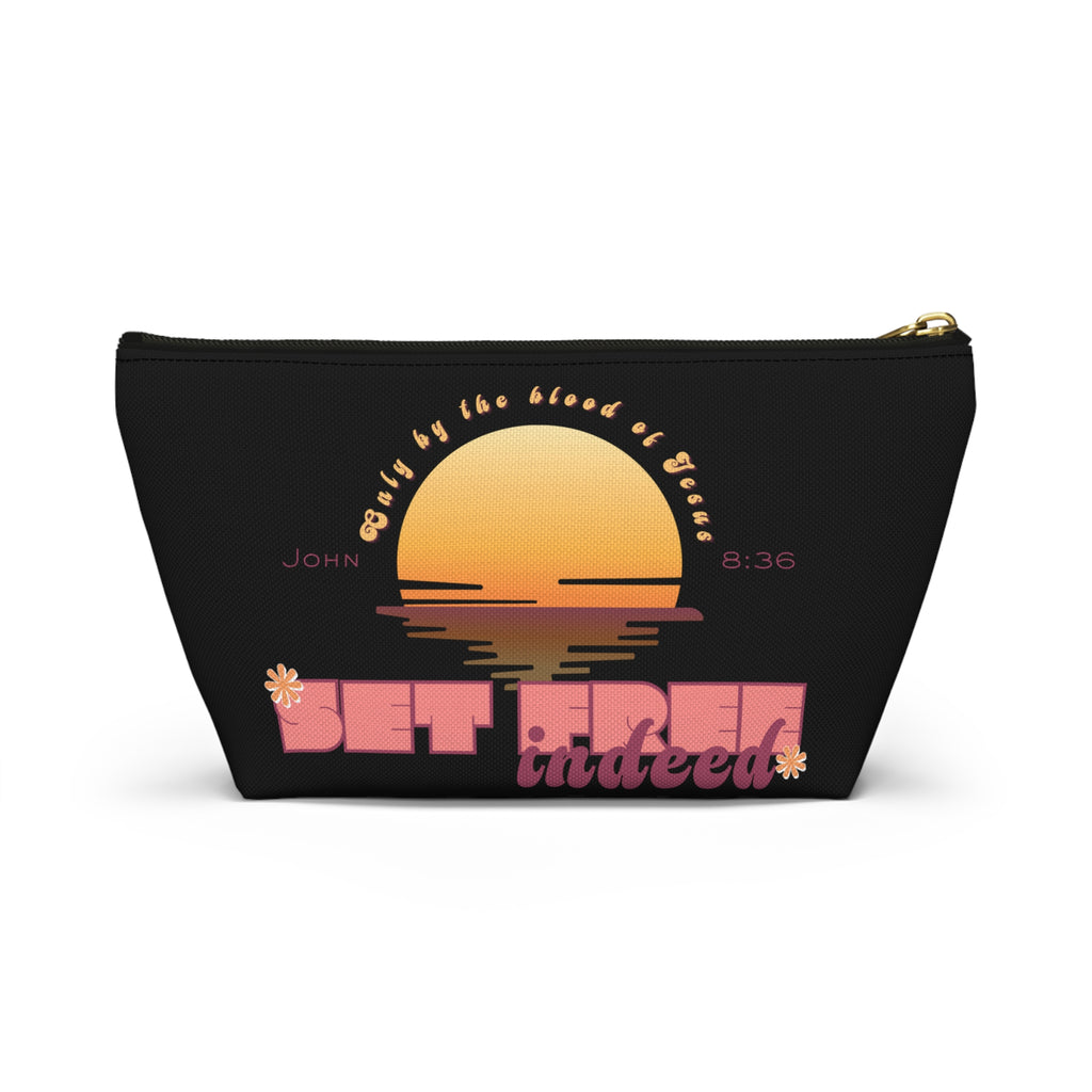 Women's 'Set free indeed'  — Sunset Accessory Pouch