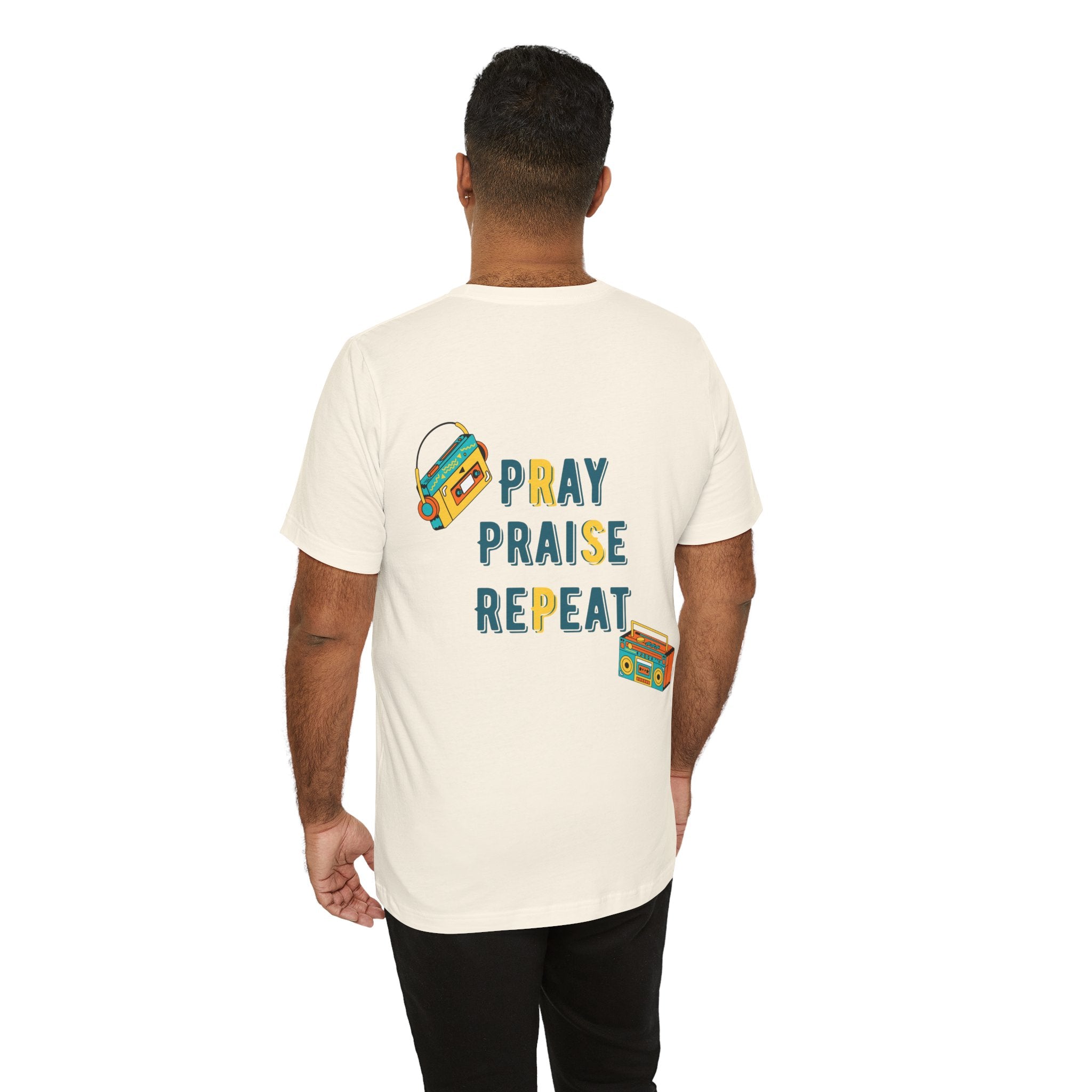 Pray Praise Repeat T-Shirt — Vintage Boombox Christian Tee