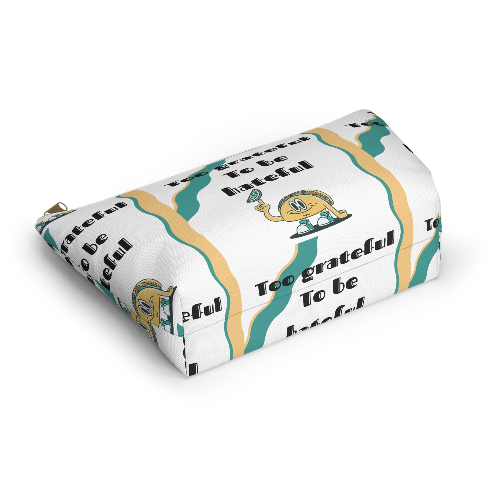 Too Grateful To Be Hateful Accessory Pouch — Retro Smiley Bag