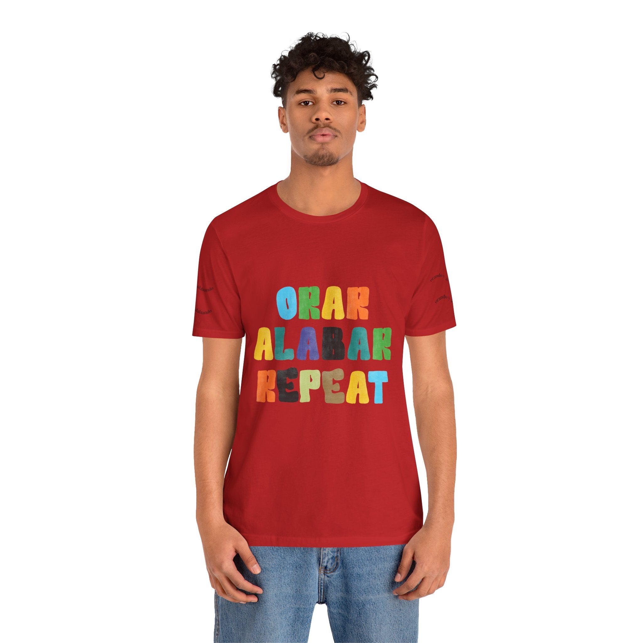 Men's Bilingual "Orar Alabar Repeat" T-Shirt – Camisa de hombres Bilingüe