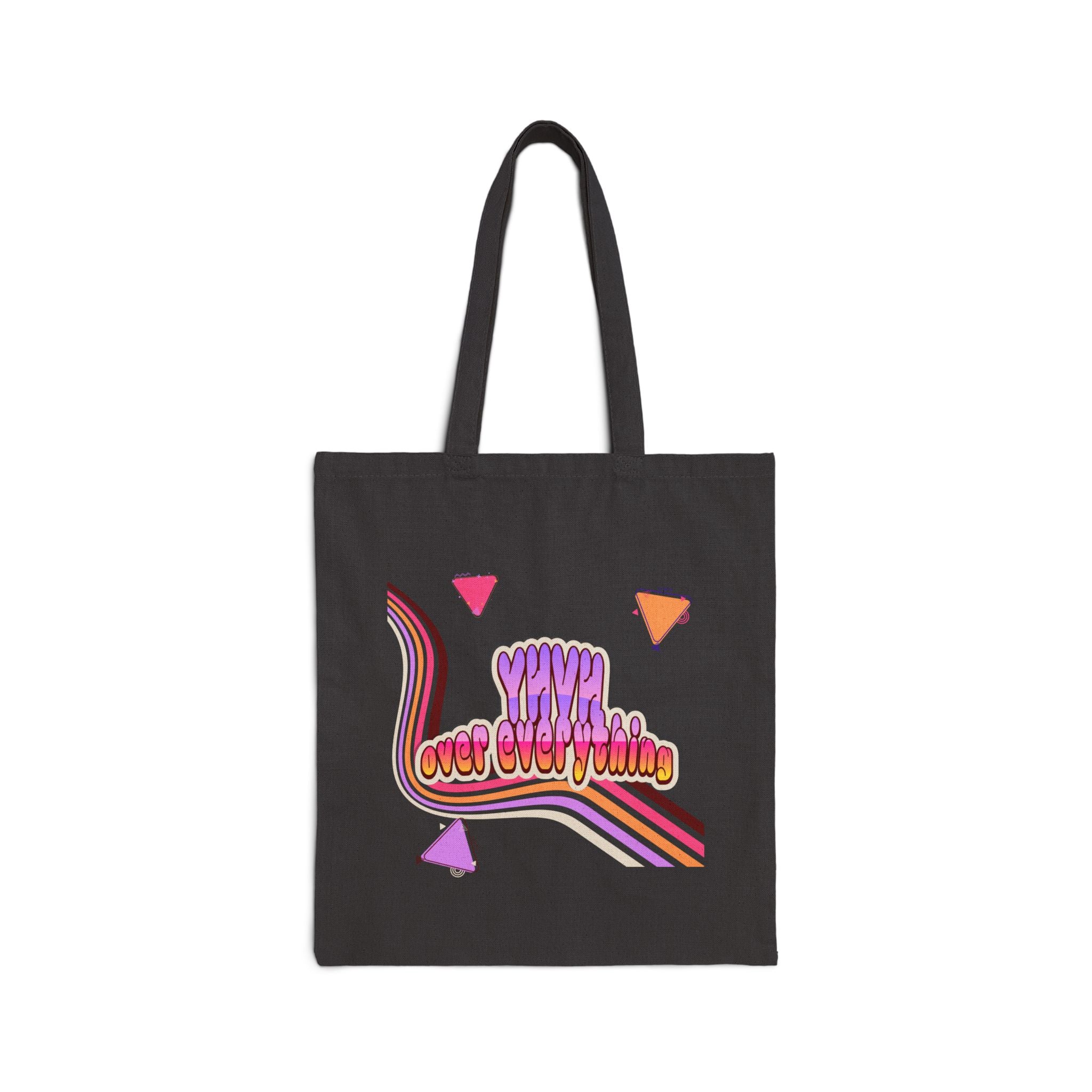 Retro 'YHVH over Everything' Cotton Tote Bag