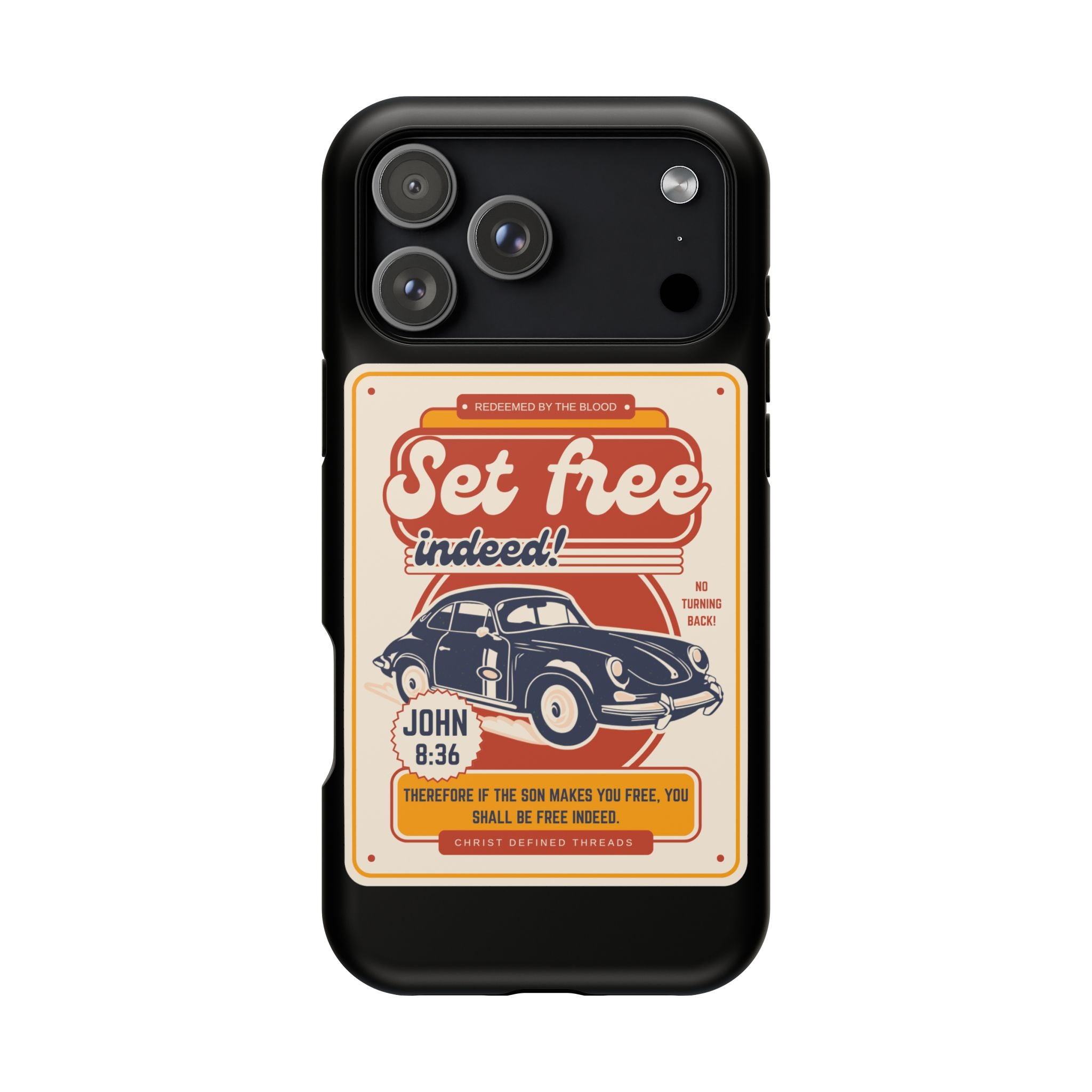 Men's 'Set free indeed' Vintage Graphic Phone Case — Magnetic Impact-Resistant