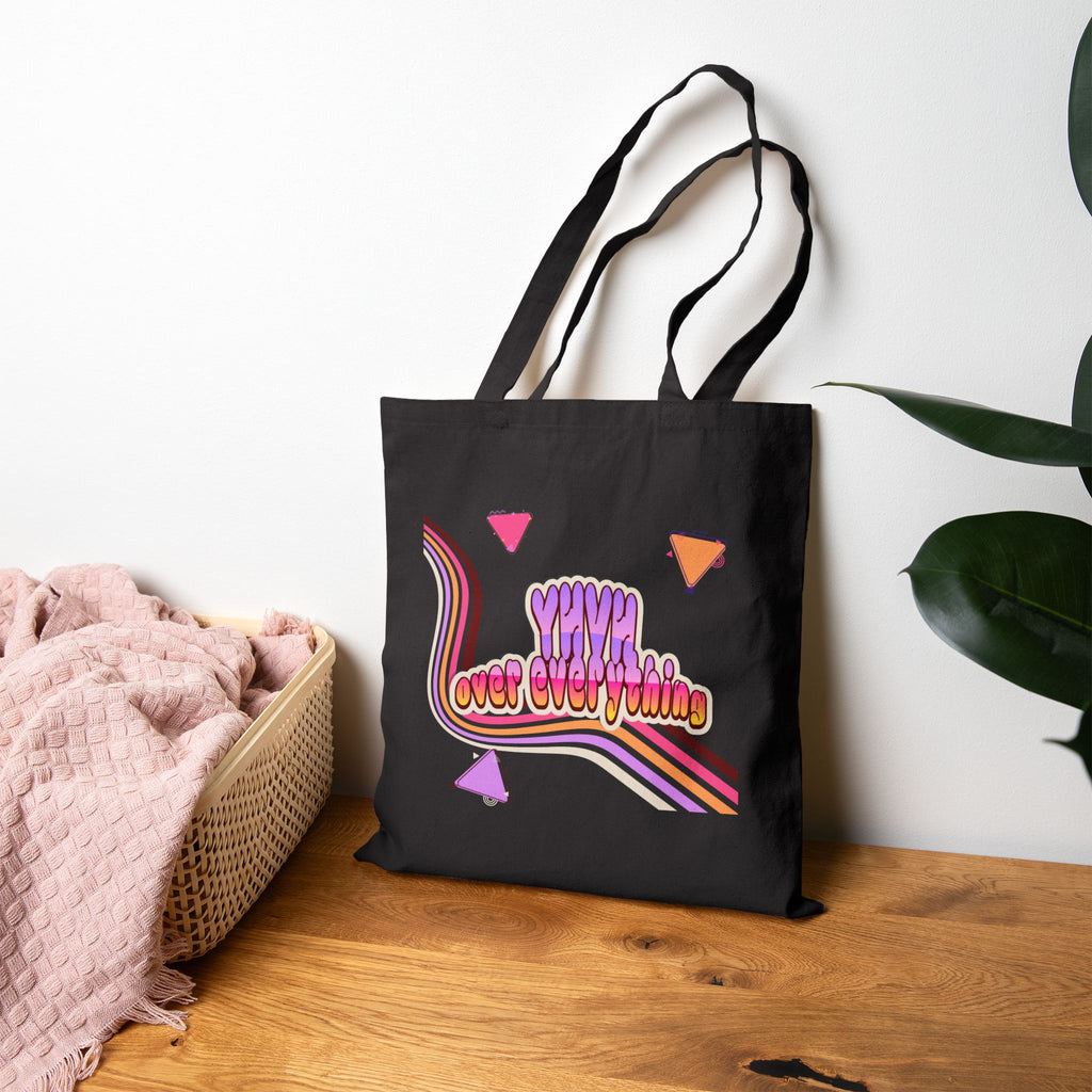 Retro 'YHVH over Everything' Cotton Tote Bag