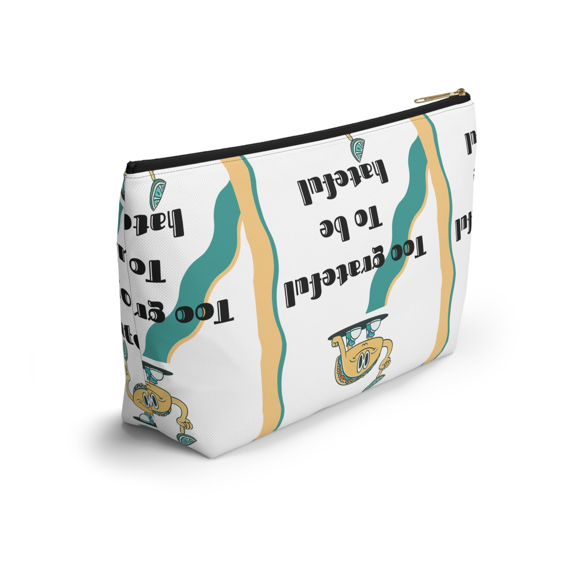 Too Grateful To Be Hateful Accessory Pouch — Retro Smiley Bag