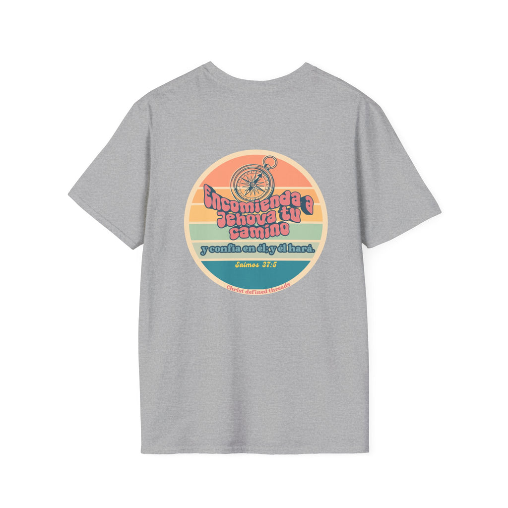 "Encomienda a Jehová tu camino" Camisa — Retro compás Camisa Feminina
