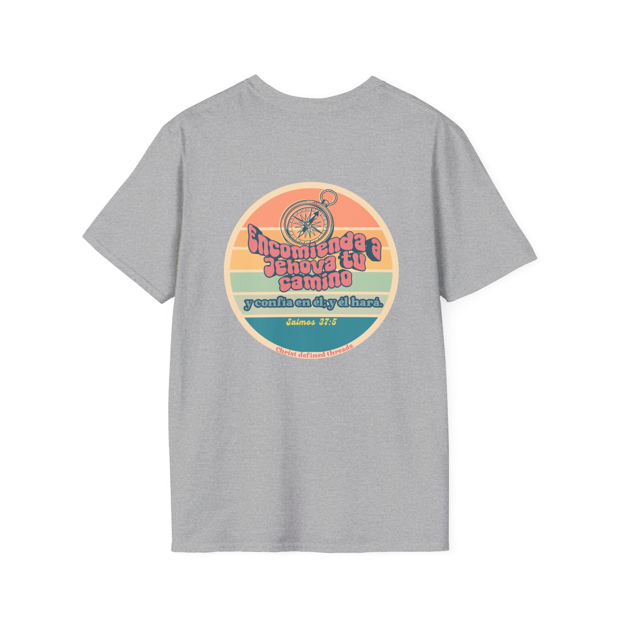 "Encomienda a Jehová tu camino" Camisa — Retro compás Camisa Feminina