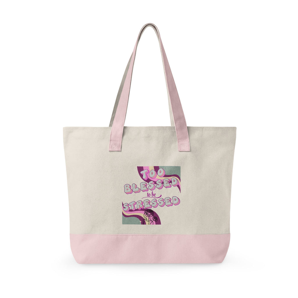 'Too blessed' Tote Bag — Retro Pink Design