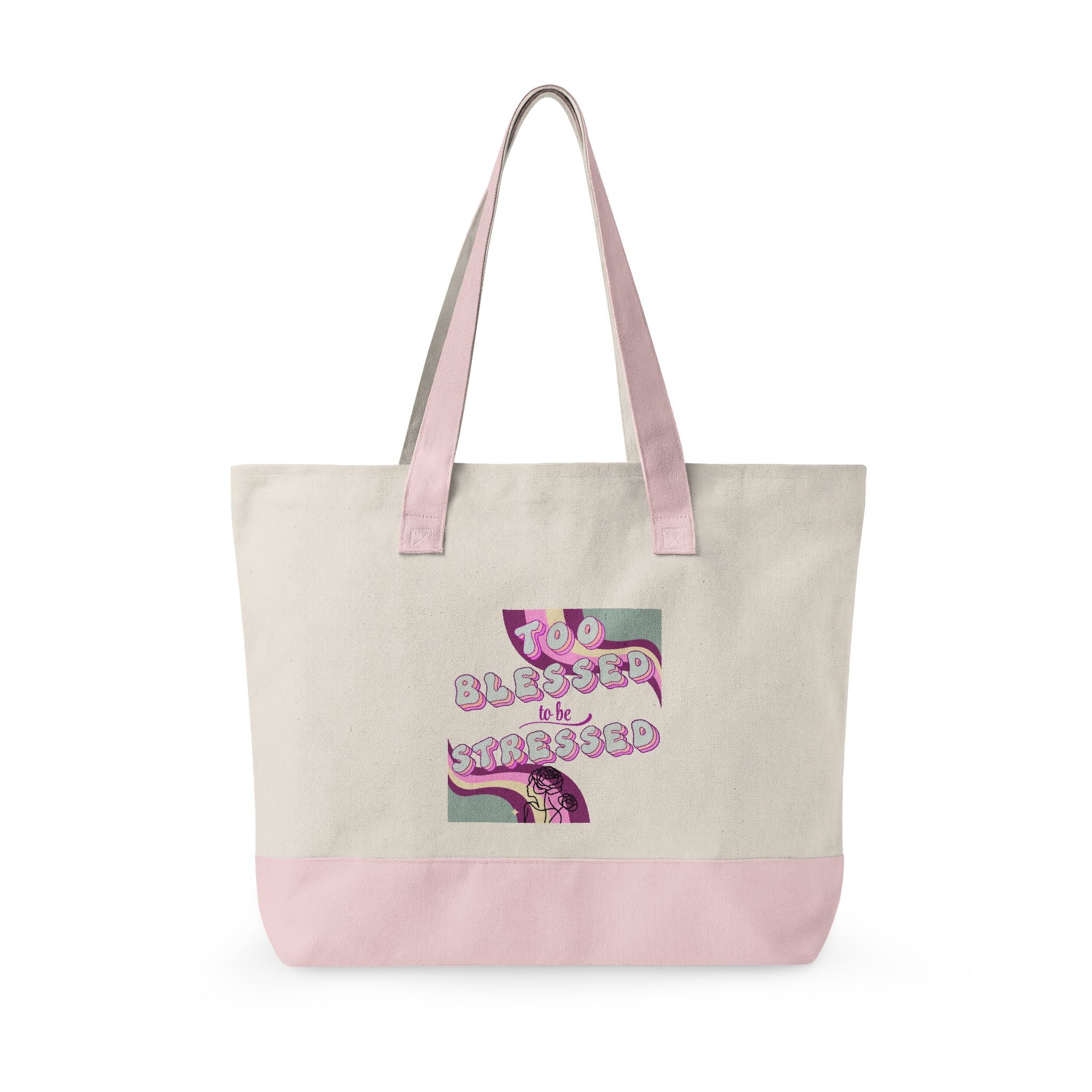 'Too blessed' Tote Bag — Retro Pink Design