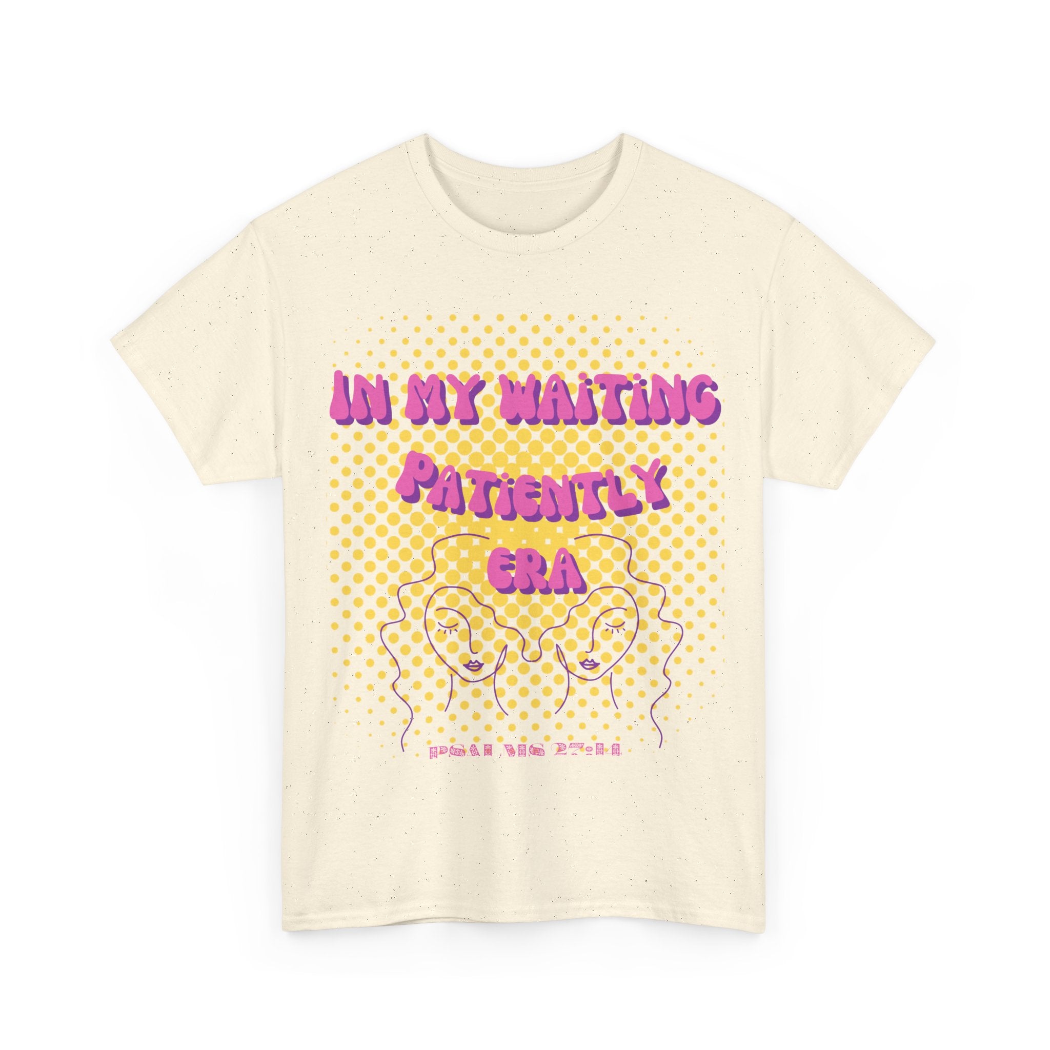 Women's 'In my Waiting Patiently Era' Tee - Yellow Graphic Jersey Short Sleeve