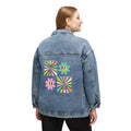 Women's Denim Jacket — Retro 'I found peace in Jesus'Graphic