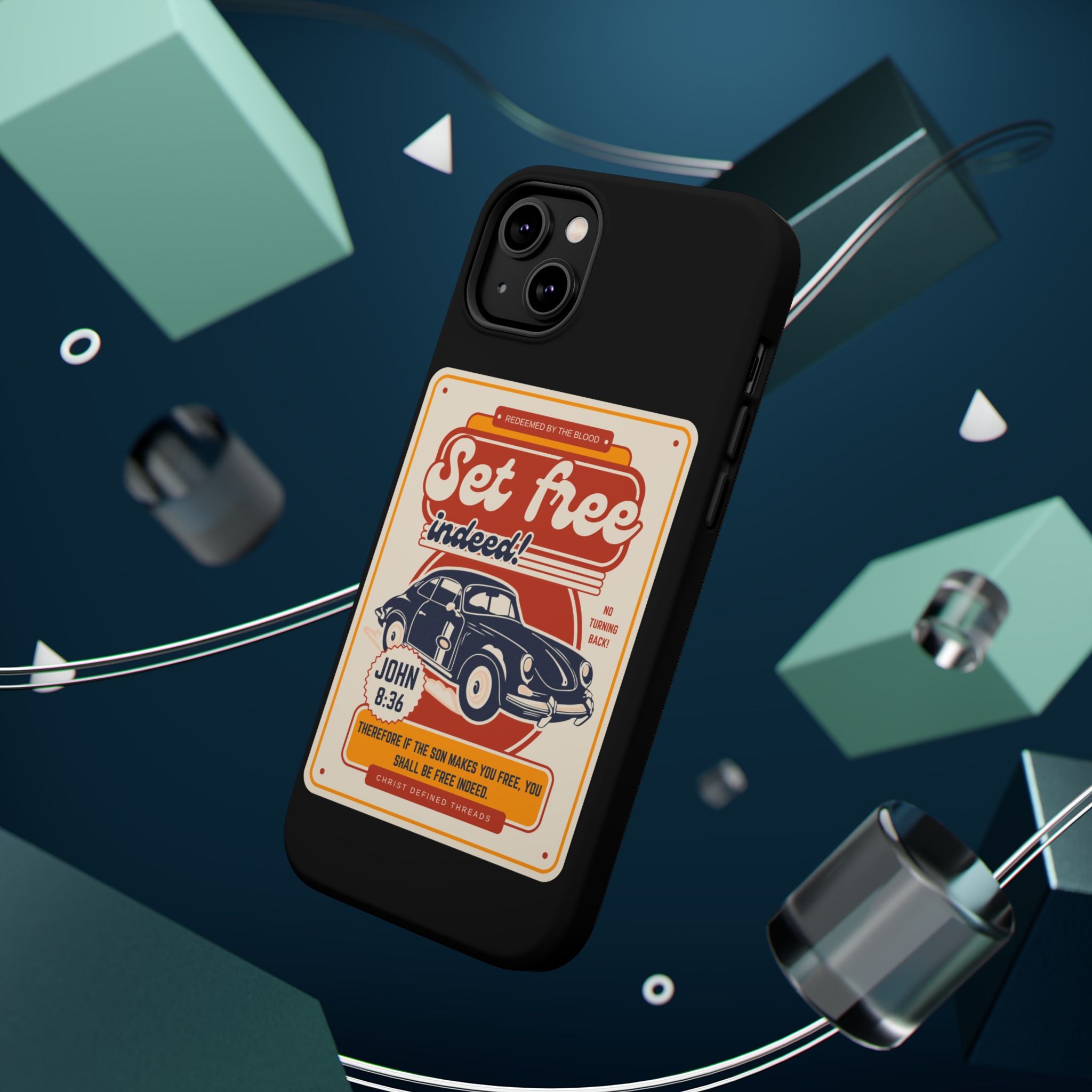 Men's 'Set free indeed' Vintage Graphic Phone Case — Magnetic Impact-Resistant