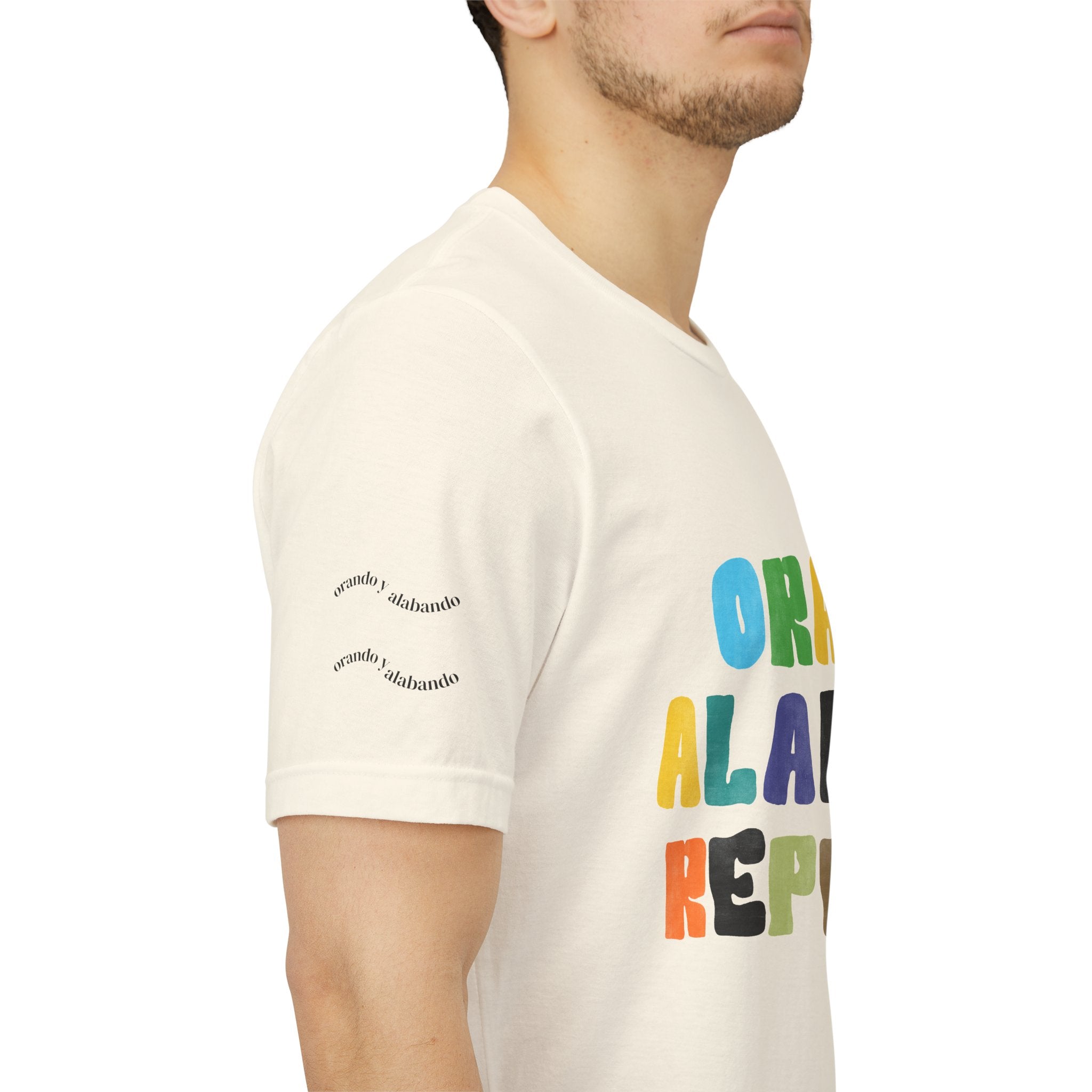 Men's Bilingual "Orar Alabar Repeat" T-Shirt – Camisa de hombres Bilingüe