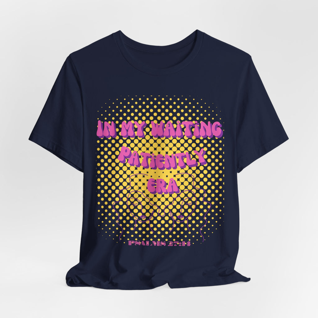 Women's 'In my Waiting Patiently Era' Tee - Yellow Graphic Jersey Short Sleeve