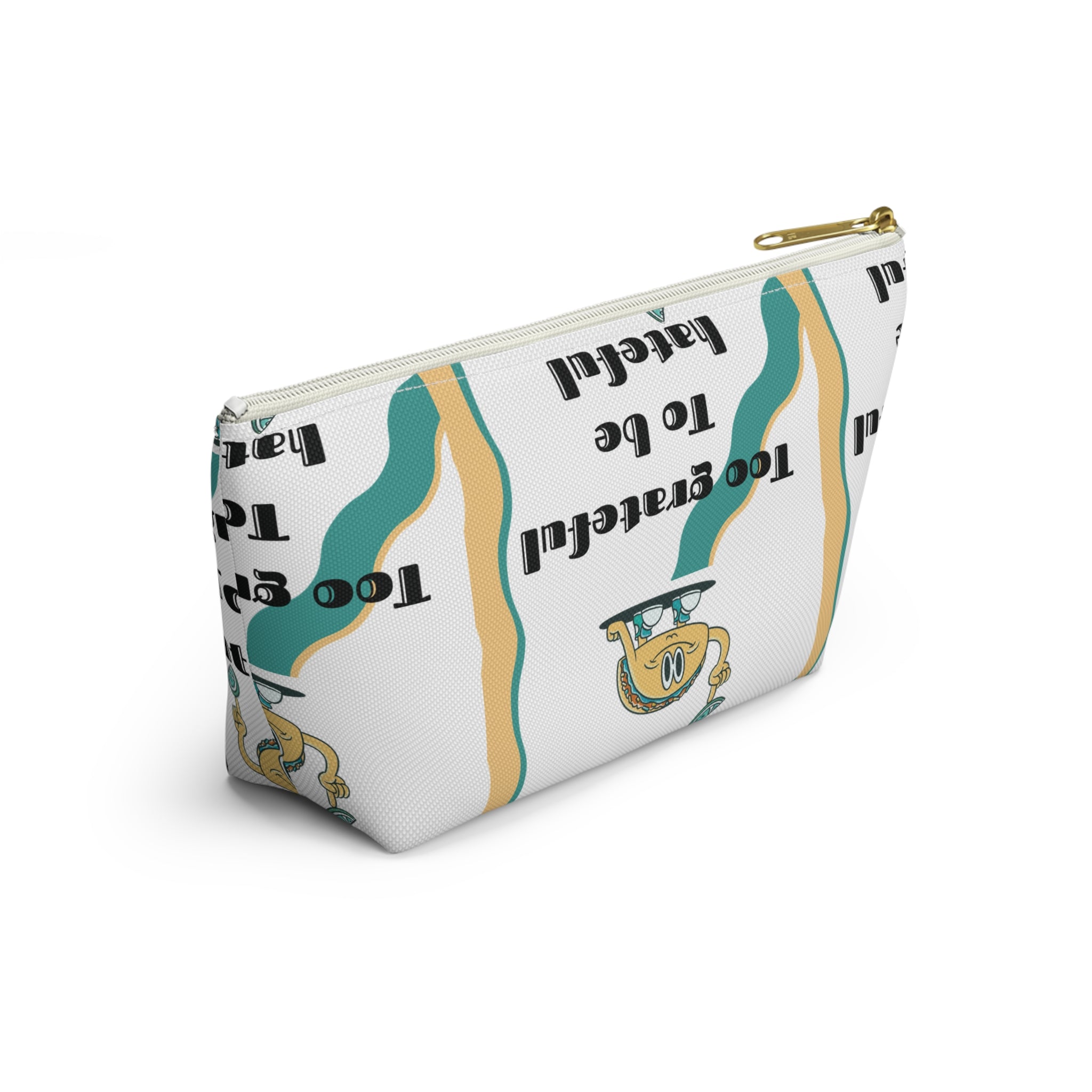 Too Grateful To Be Hateful Accessory Pouch — Retro Smiley Bag
