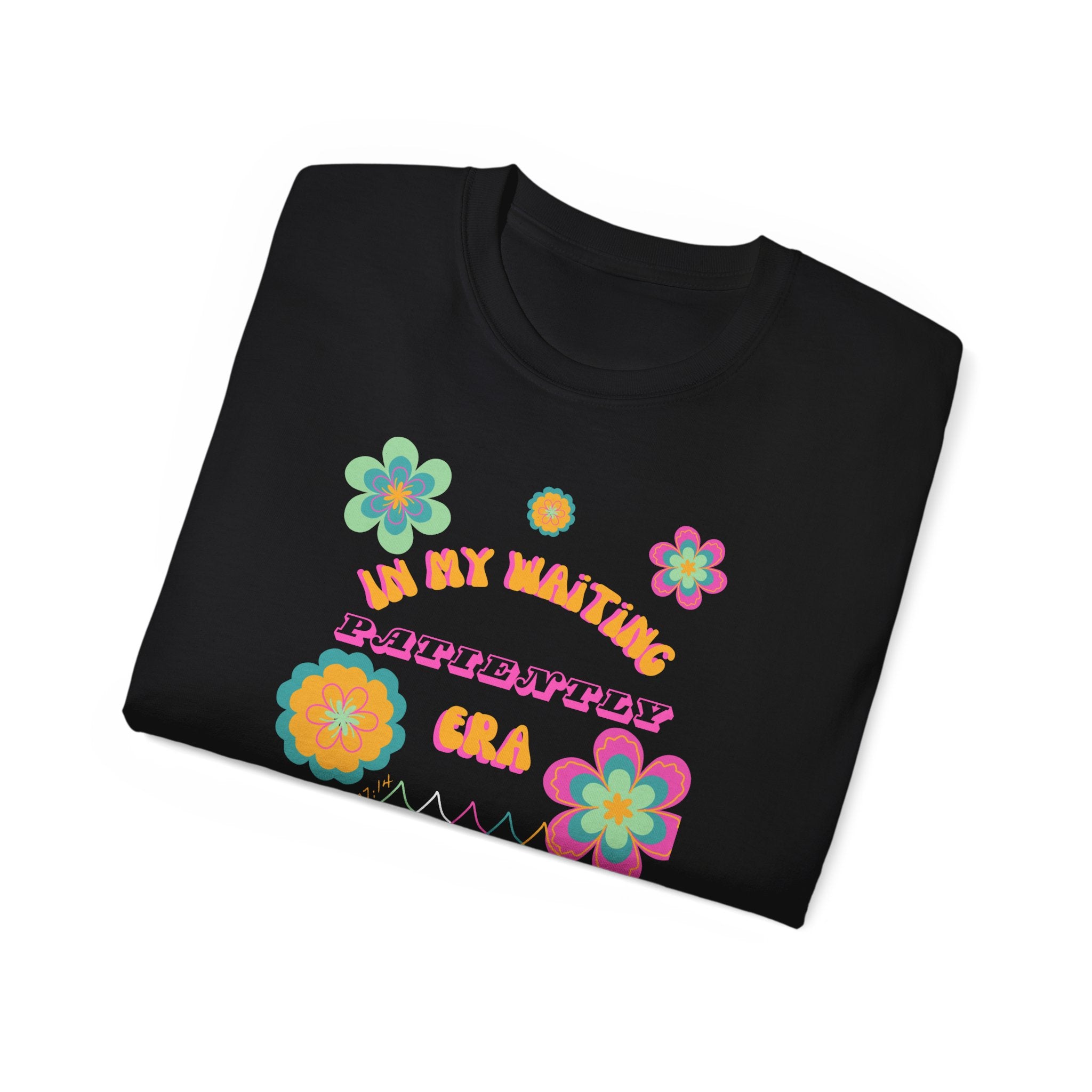 Retro Floral "In My Waiting Patiently Era" Ladies' V-Neck T-Shirt