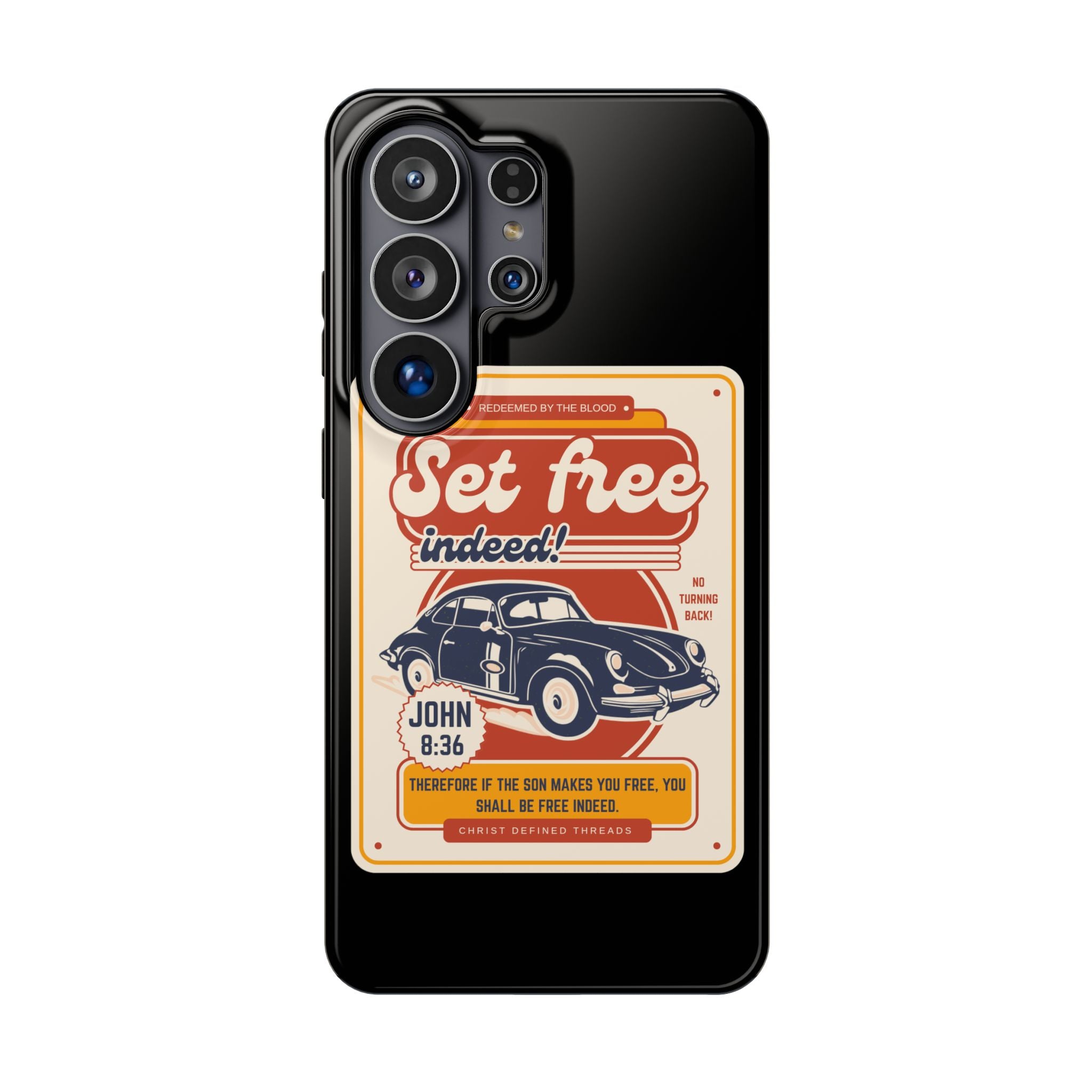 Men's 'Set free indeed' Vintage Graphic Phone Case — Magnetic Impact-Resistant