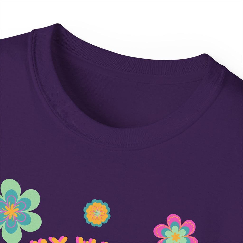 Retro Floral "In My Waiting Patiently Era" Ladies' V-Neck T-Shirt