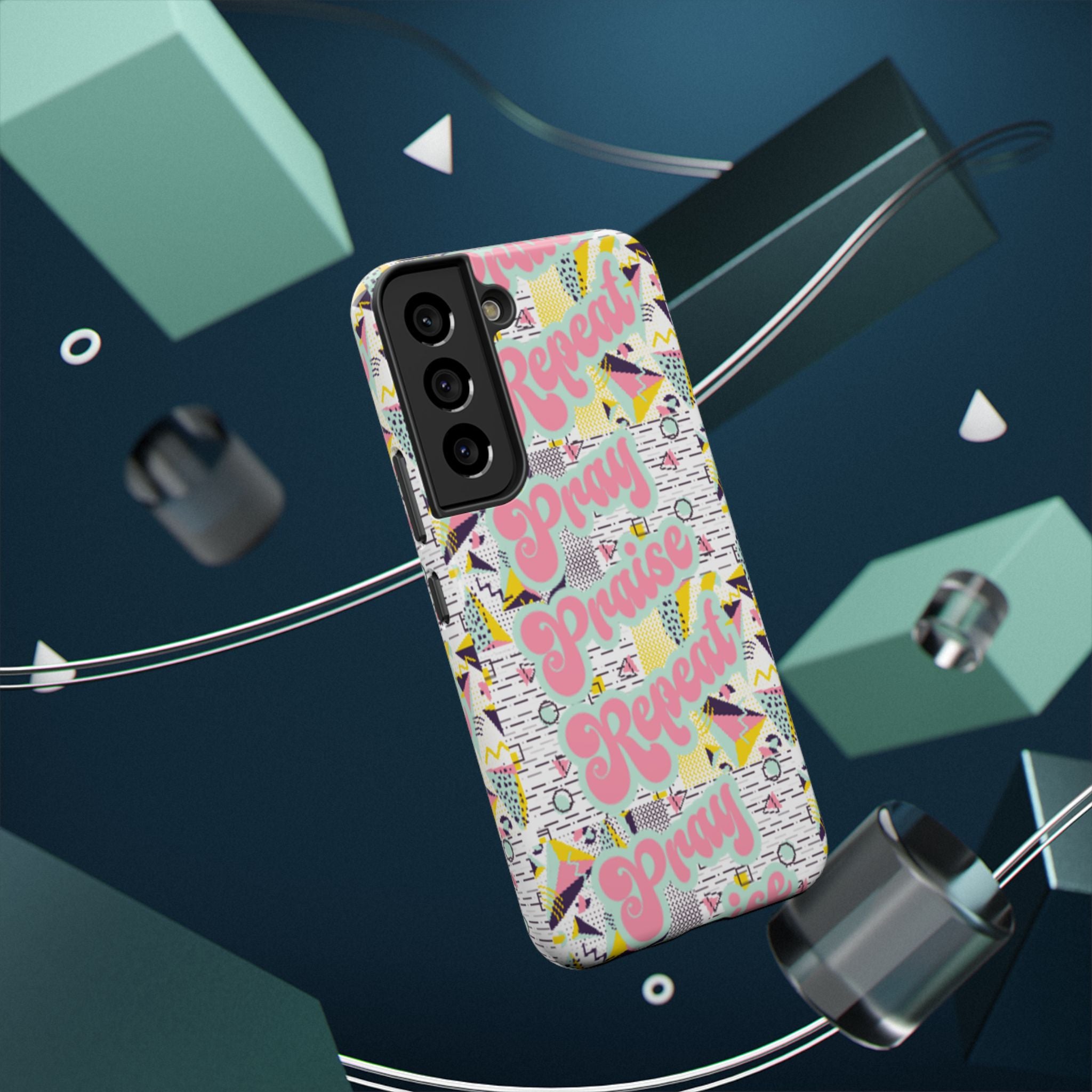 Retro Pray Praise Repeat Women's  Phone Case- Impact-Resistant Cases