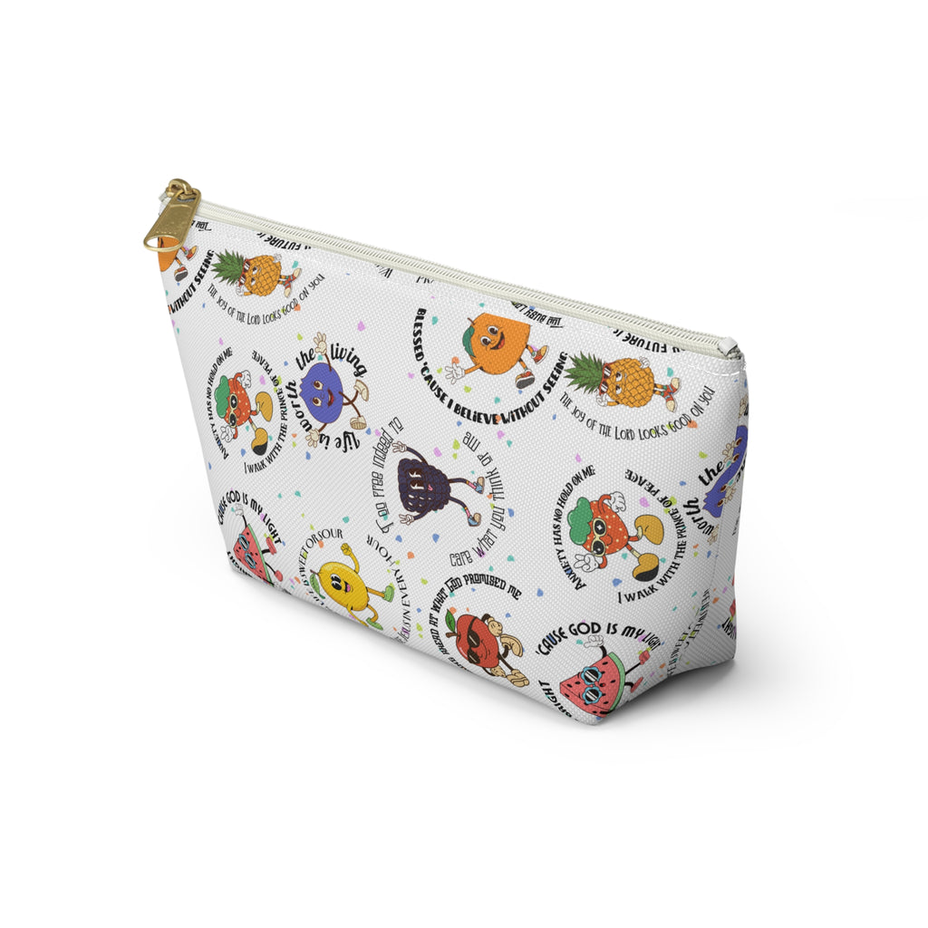 Fruitful Quotes Accessory Pouch — T-Bottom Bag