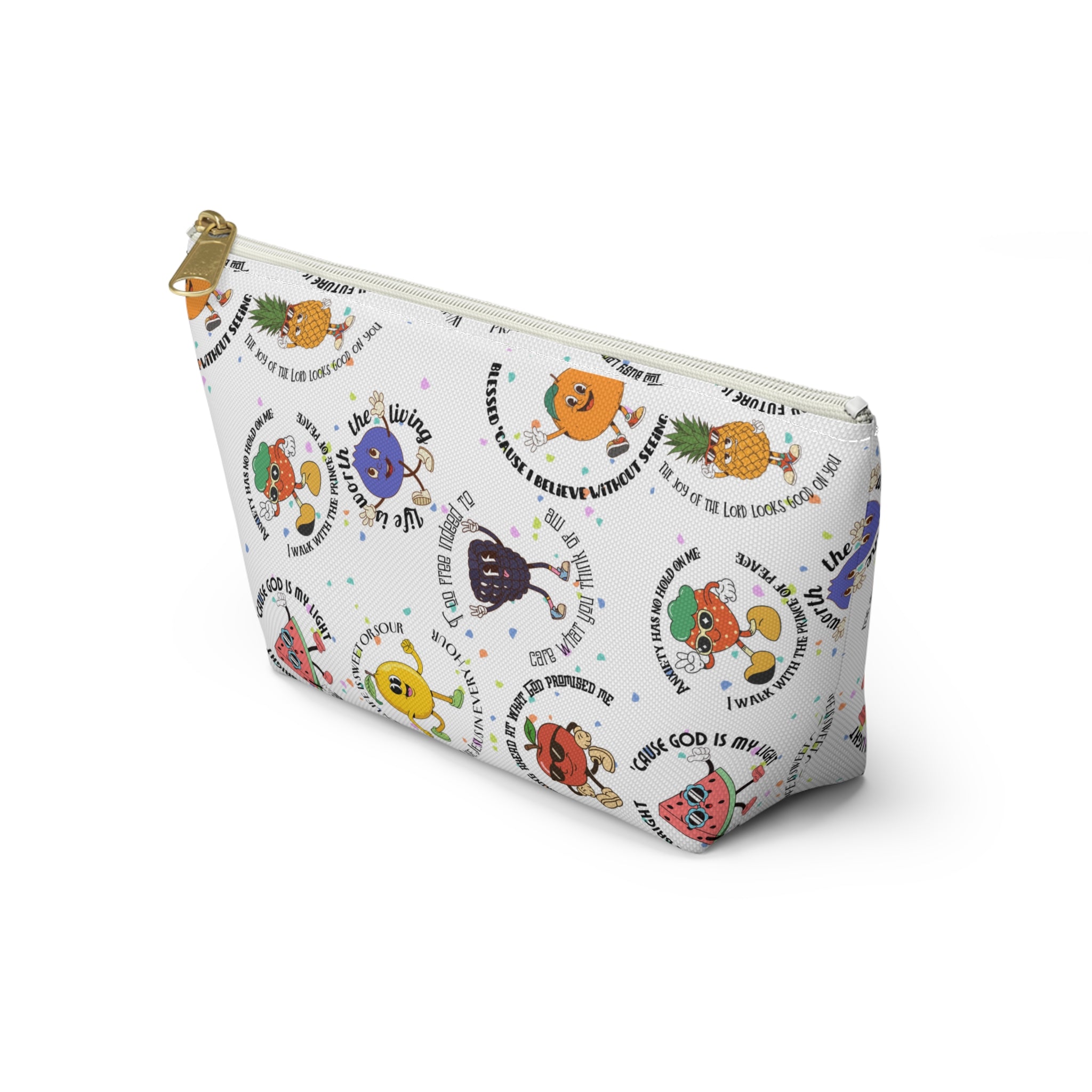 Fruitful Quotes Accessory Pouch — T-Bottom Bag