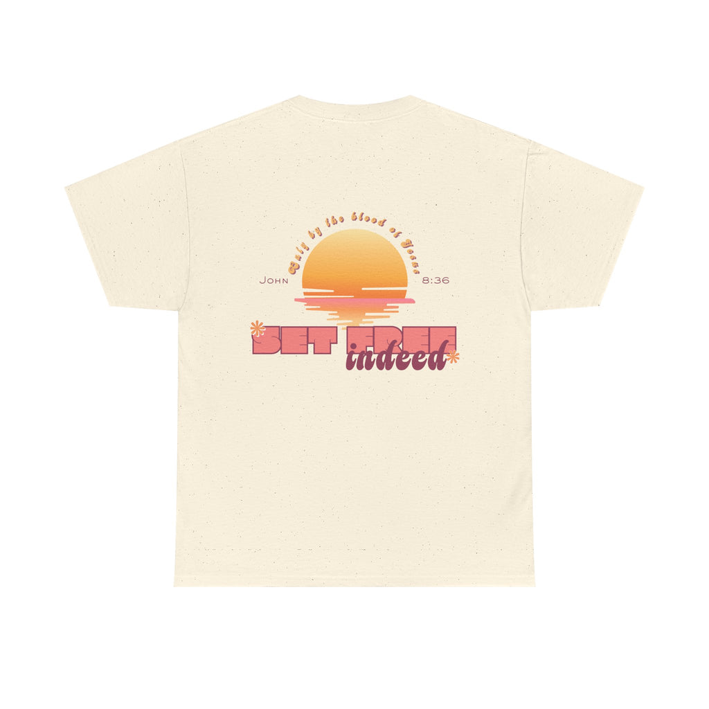 Women's 'Set free indeed' John 8:36- Heavy Cotton Tee