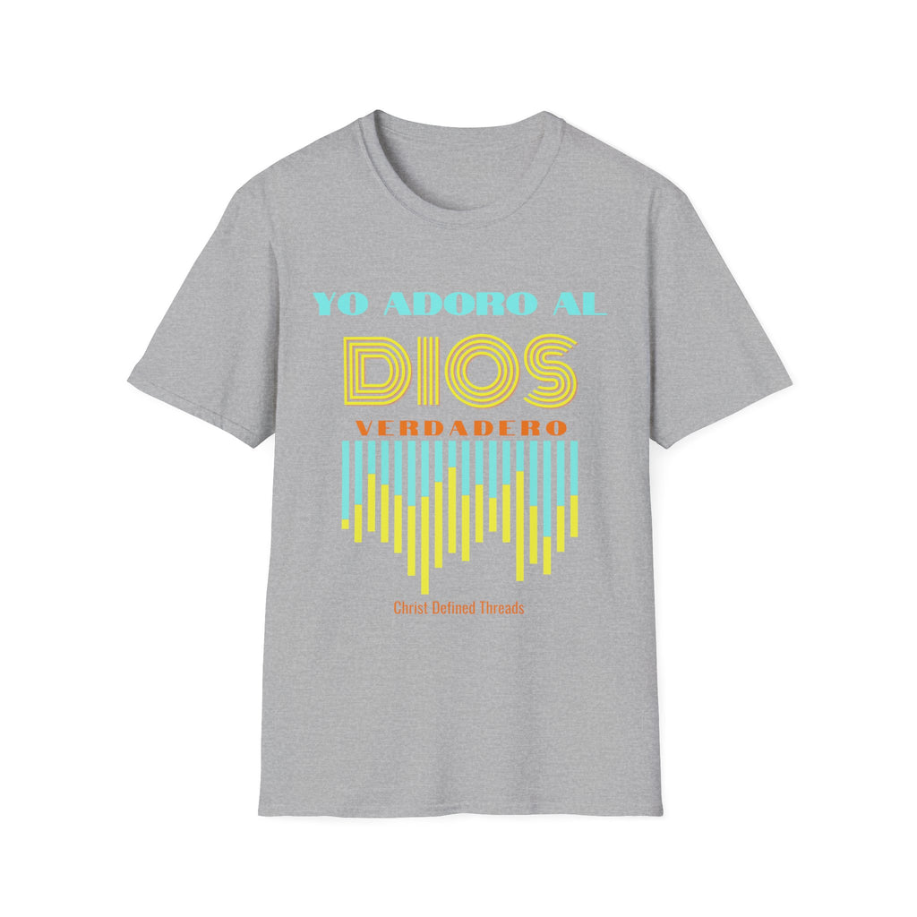 "Yo adoro al Dios verdadero" Camisa Retro —  "Y estos tres son uno" 1Juan 5:7