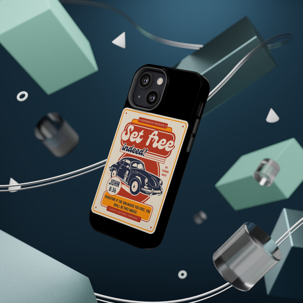 Men's 'Set free indeed' Vintage Graphic Phone Case — Magnetic Impact-Resistant