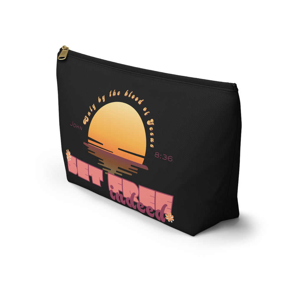 Women's 'Set free indeed'  — Sunset Accessory Pouch
