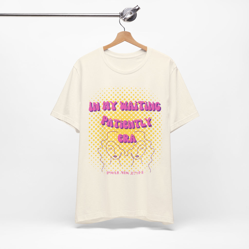 Women's 'In my Waiting Patiently Era' Tee - Yellow Graphic Jersey Short Sleeve