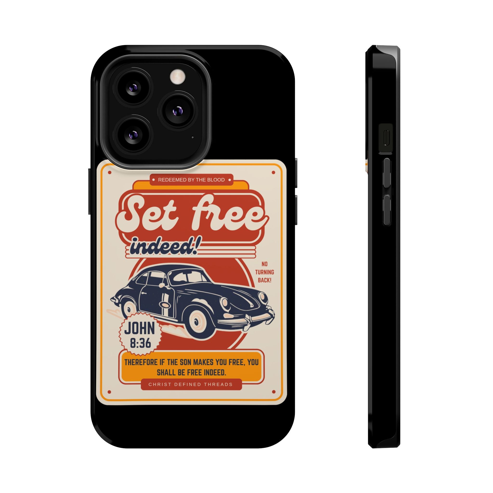 Men's 'Set free indeed' Vintage Graphic Phone Case — Magnetic Impact-Resistant