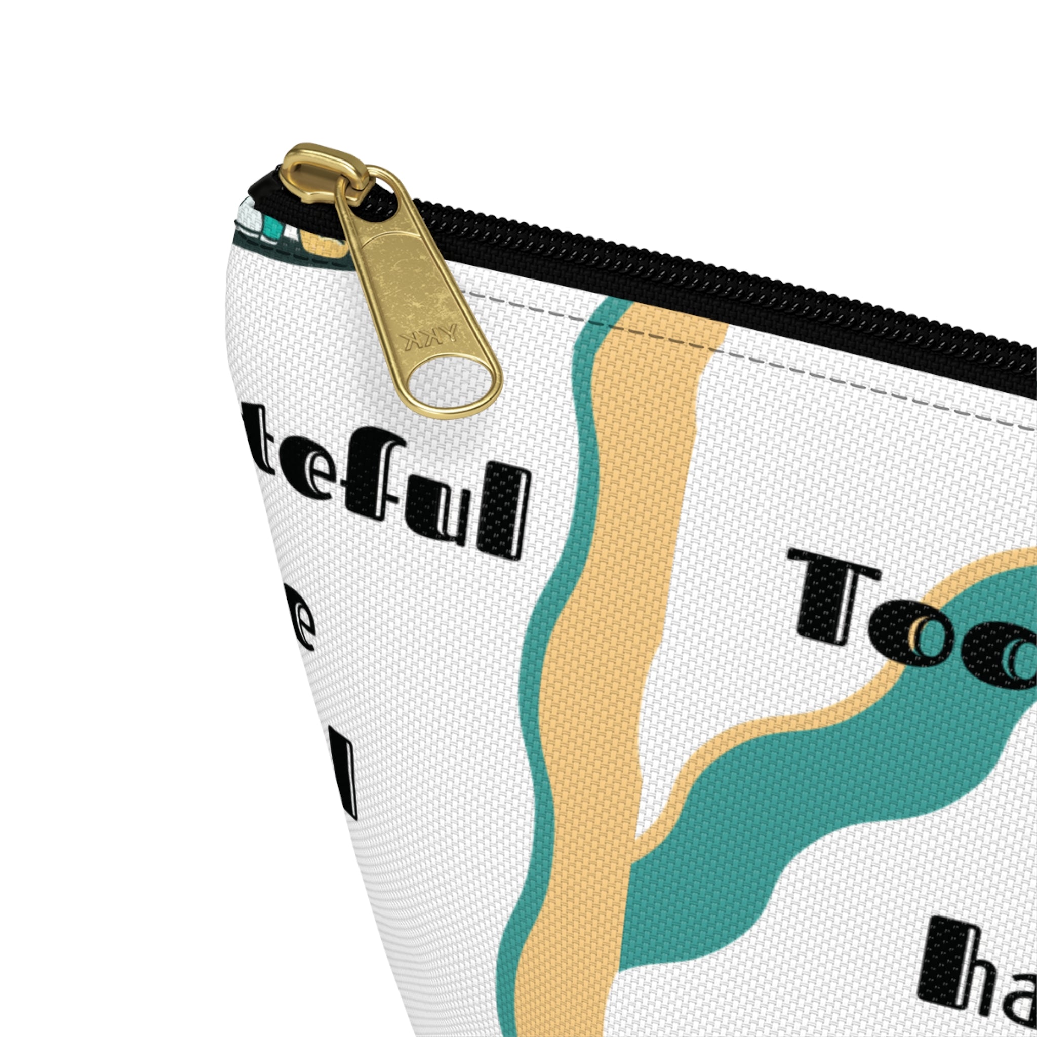 Too Grateful To Be Hateful Accessory Pouch — Retro Smiley Bag