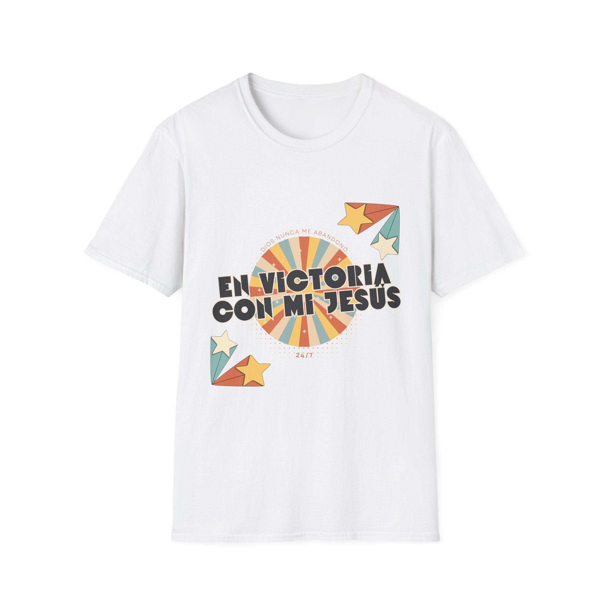 Camisa “En Victoria con mi Jesús” Varones Estilo Retro Sunrise
