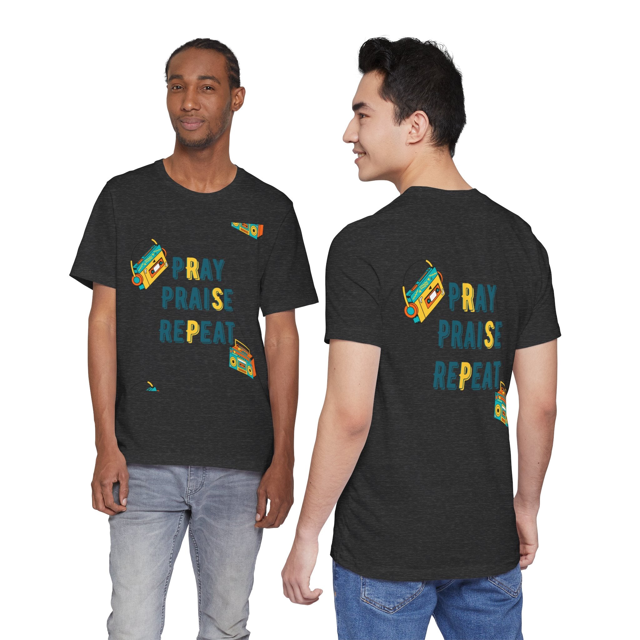 Pray Praise Repeat T-Shirt — Vintage Boombox Christian Tee