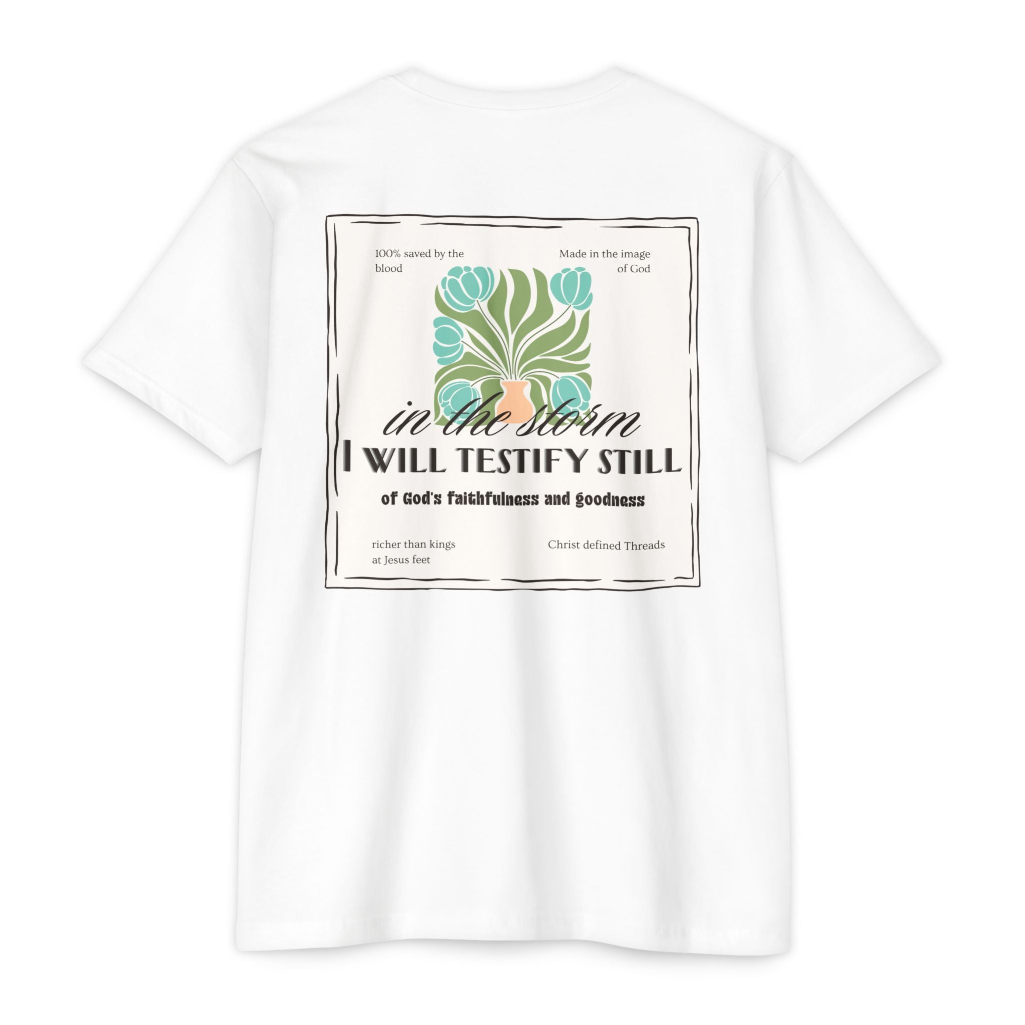 Women's  Faith Graphic T-Shirt — "In the Storm I Will Testify Still" Christian Tee