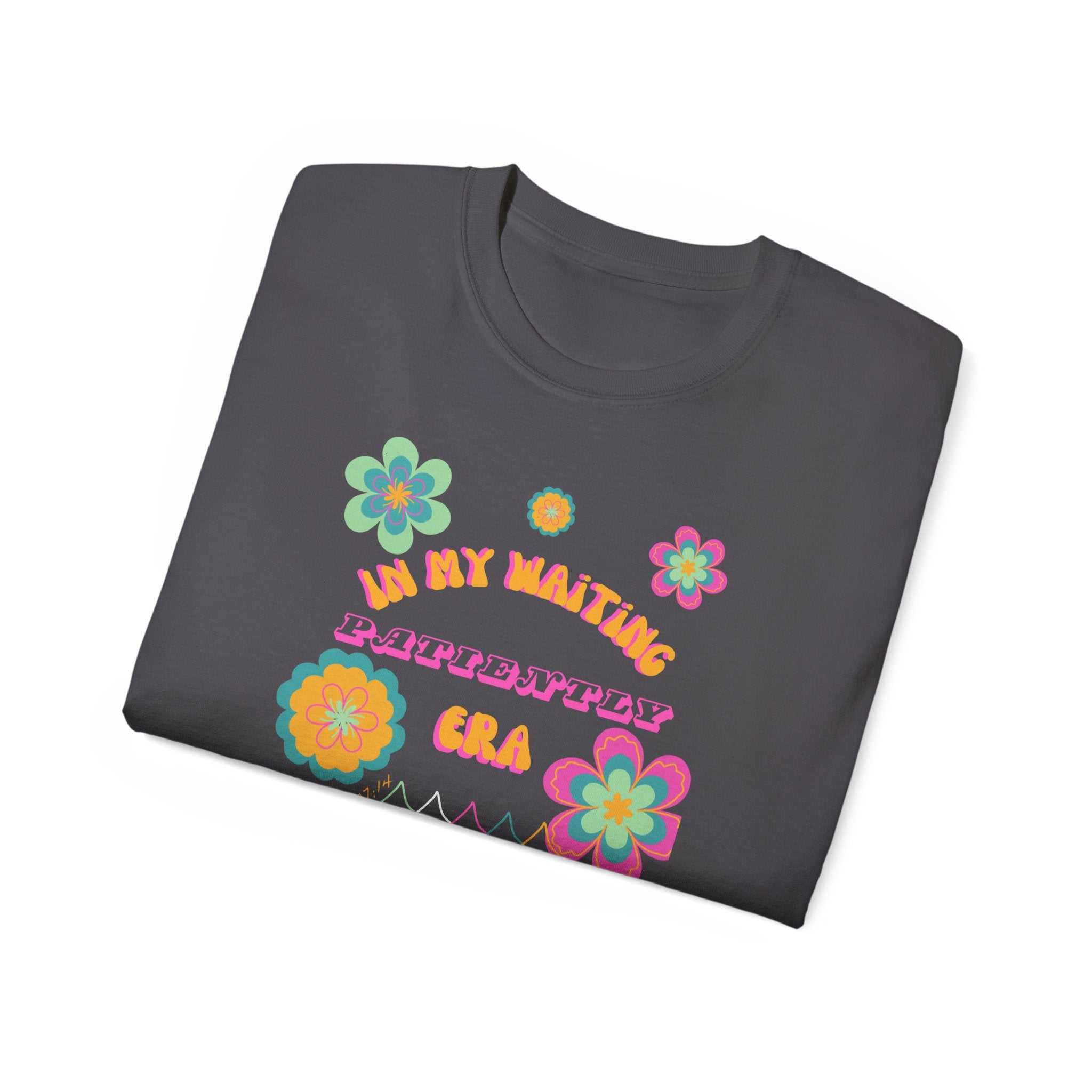 Retro Floral "In My Waiting Patiently Era" Ladies' V-Neck T-Shirt