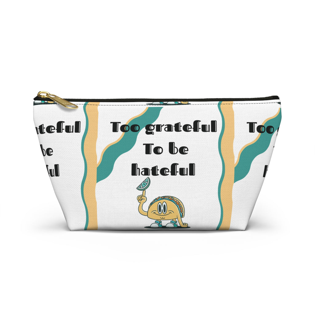 Too Grateful To Be Hateful Accessory Pouch — Retro Smiley Bag