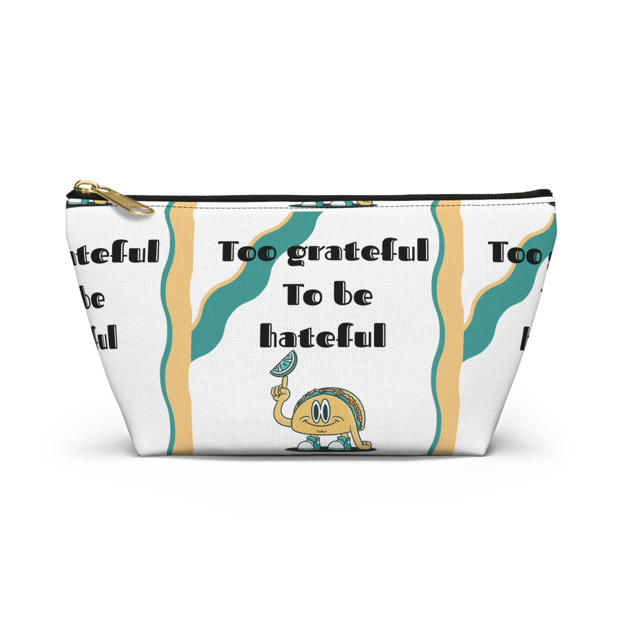 Too Grateful To Be Hateful Accessory Pouch — Retro Smiley Bag