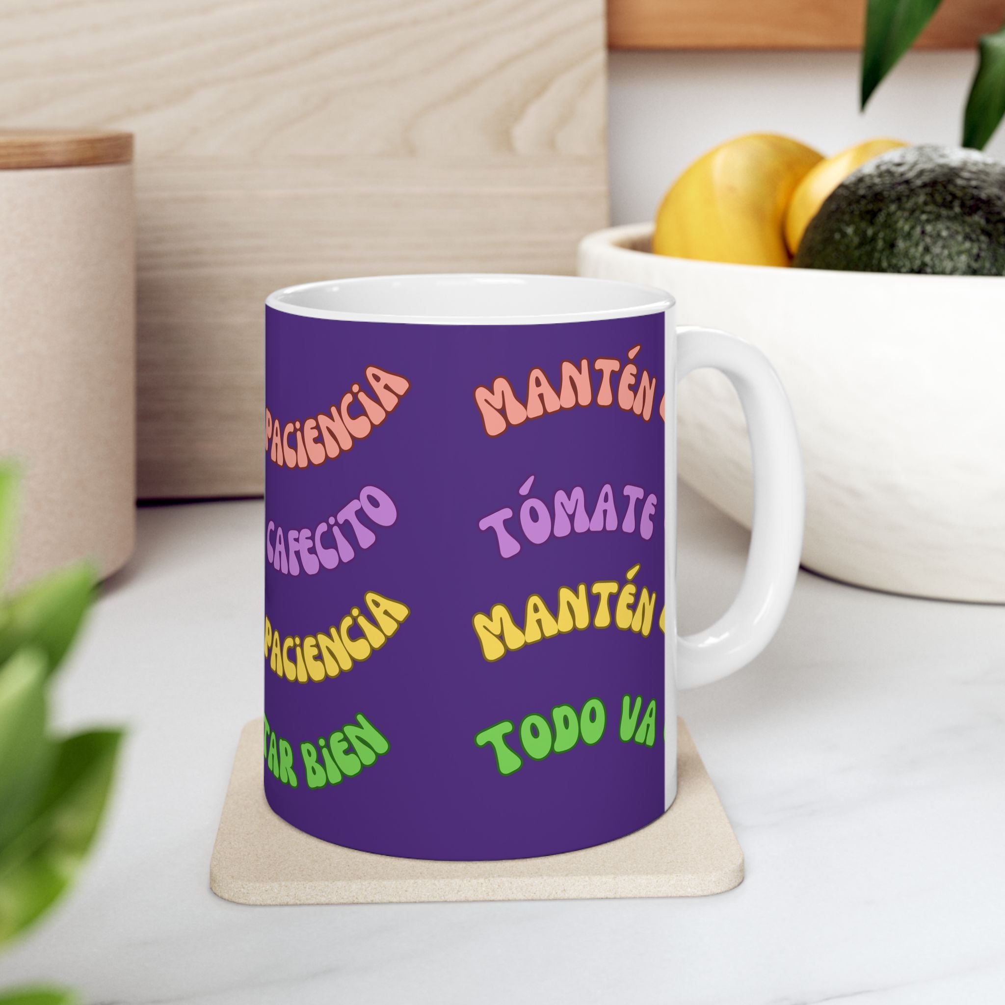 Ceramic Mug — "Mantén la Paciencia, Tómate un Cafecito" Spanish Positivity Coffee Mug