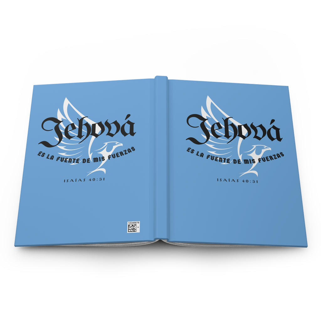 Libro de Hombres Isa 40:31 — 'Jehová es la fuente de mis fuerzas' Hardcover Christian Notebook (Isaías 40:31)