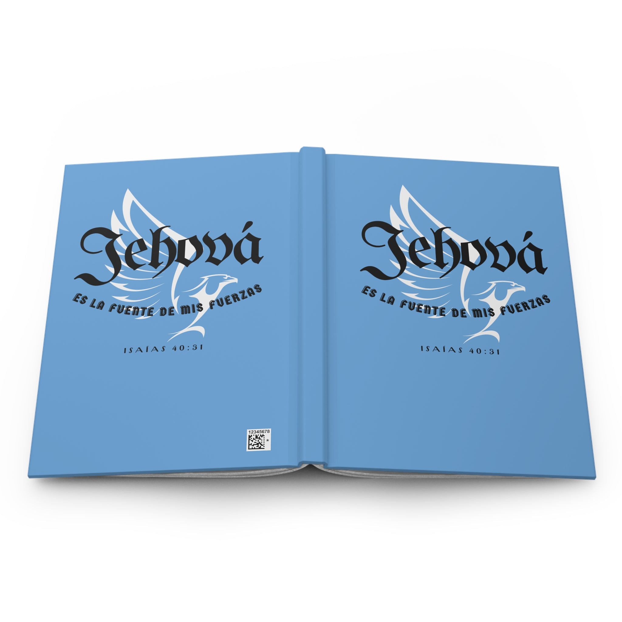 Libro de Hombres Isa 40:31 — 'Jehová es la fuente de mis fuerzas' Hardcover Christian Notebook (Isaías 40:31)